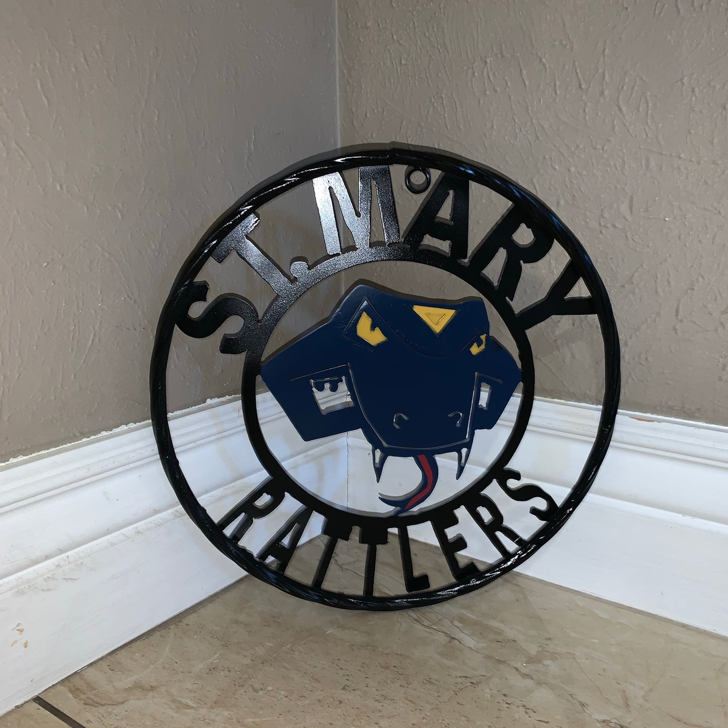 St. MARY RATTLERS METAL CUSTOM VINTAGE CRAFT TEAM SIGN HANDMADE