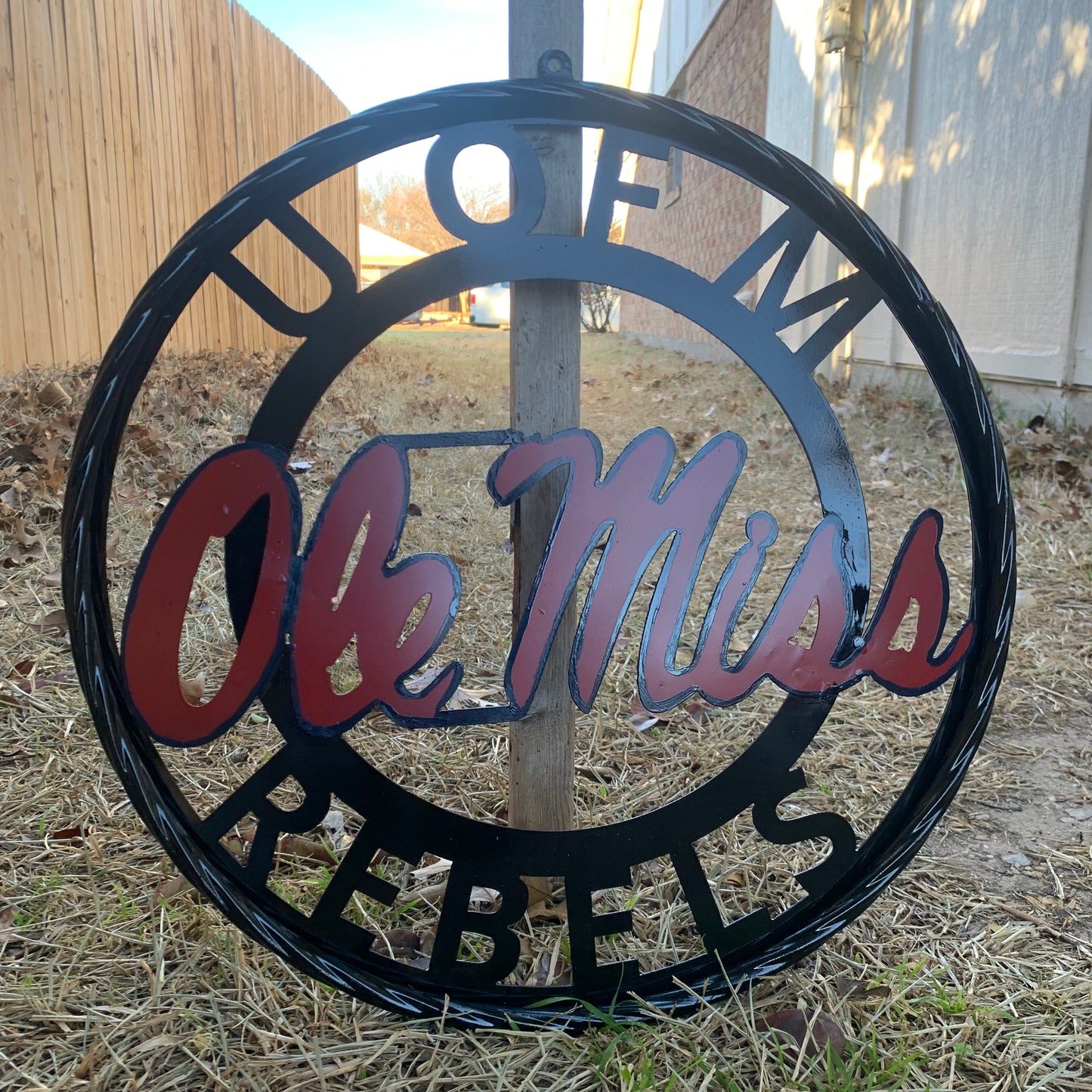OLE MISS REBELS MISSISSIPPI CUSTOM METAL VINTAGE CRAFT TEAM SIGN WESTERN HOME DECOR HANDMADE