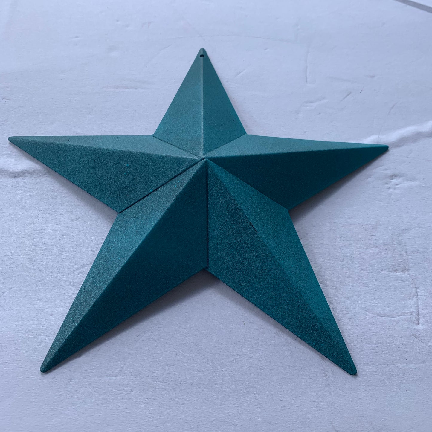 #EH10474 RUSTIC TURQUOISE DISTRESSED TWO TONE BARN METAL STAR WESTERN HOME DECOR ART NEW