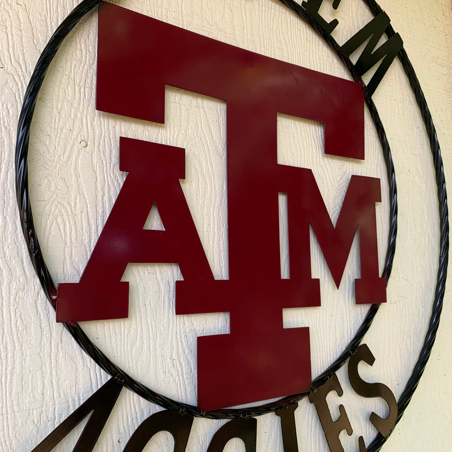 GIGEM AGGIES CUSTOM METAL VINTAGE CRAFT SIGN TEAM WESTERN HOME DECOR HANDMADE
