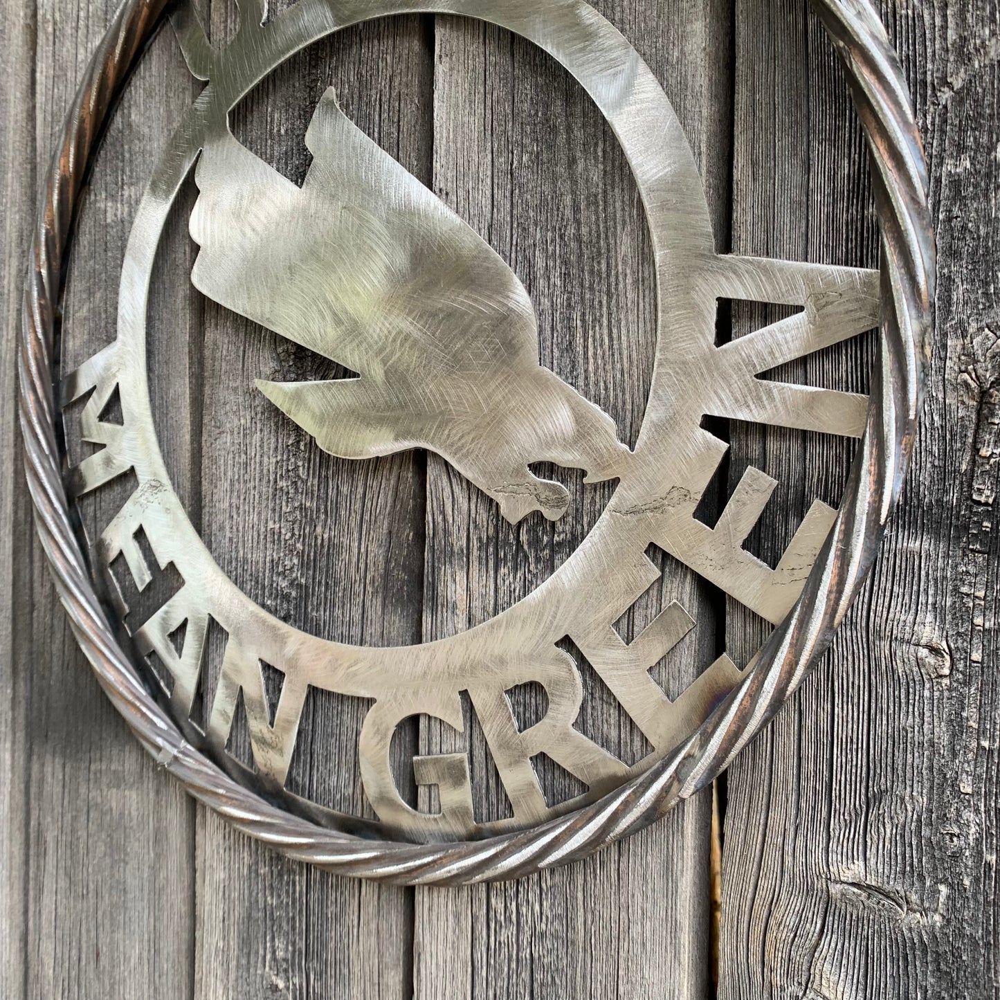 12", 18", 24", 32" UNT MEAN GREEN RAW METAL CUSTOM VINTAGE CRAFT WALL ART TEAM SIGN HANDMADE