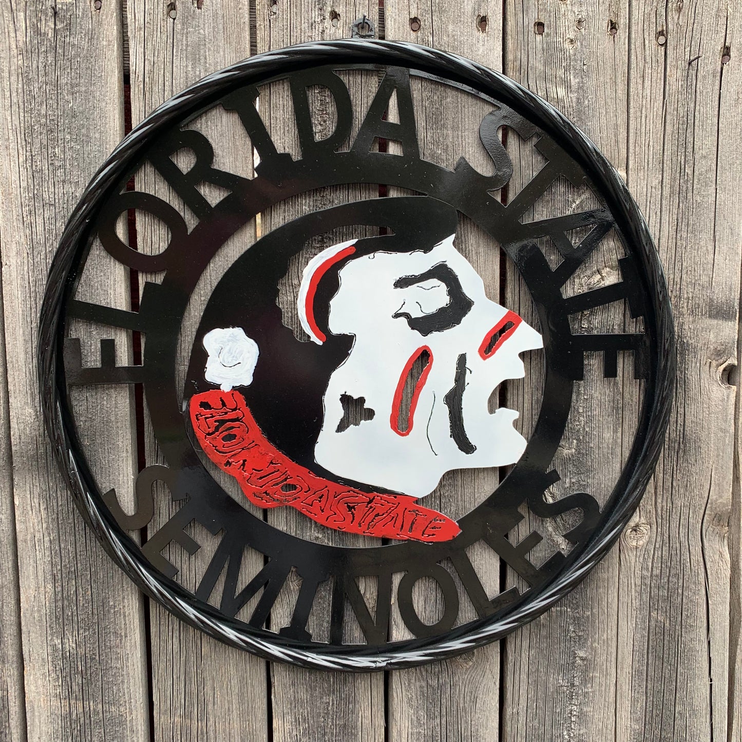 12", 18", 24", 32" FSU FLORIDA STATE SEMINOLES INDIAN LOGO METAL CUSTOM VINTAGE CRAFT TEAM SIGN