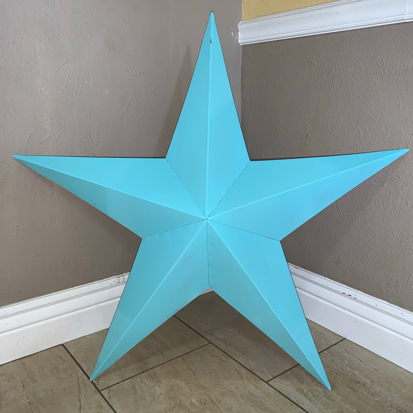 #EH11132 TURQUOISE BARN METAL STAR WALL ART WESTERN HOME DECOR HANDMADE NEW