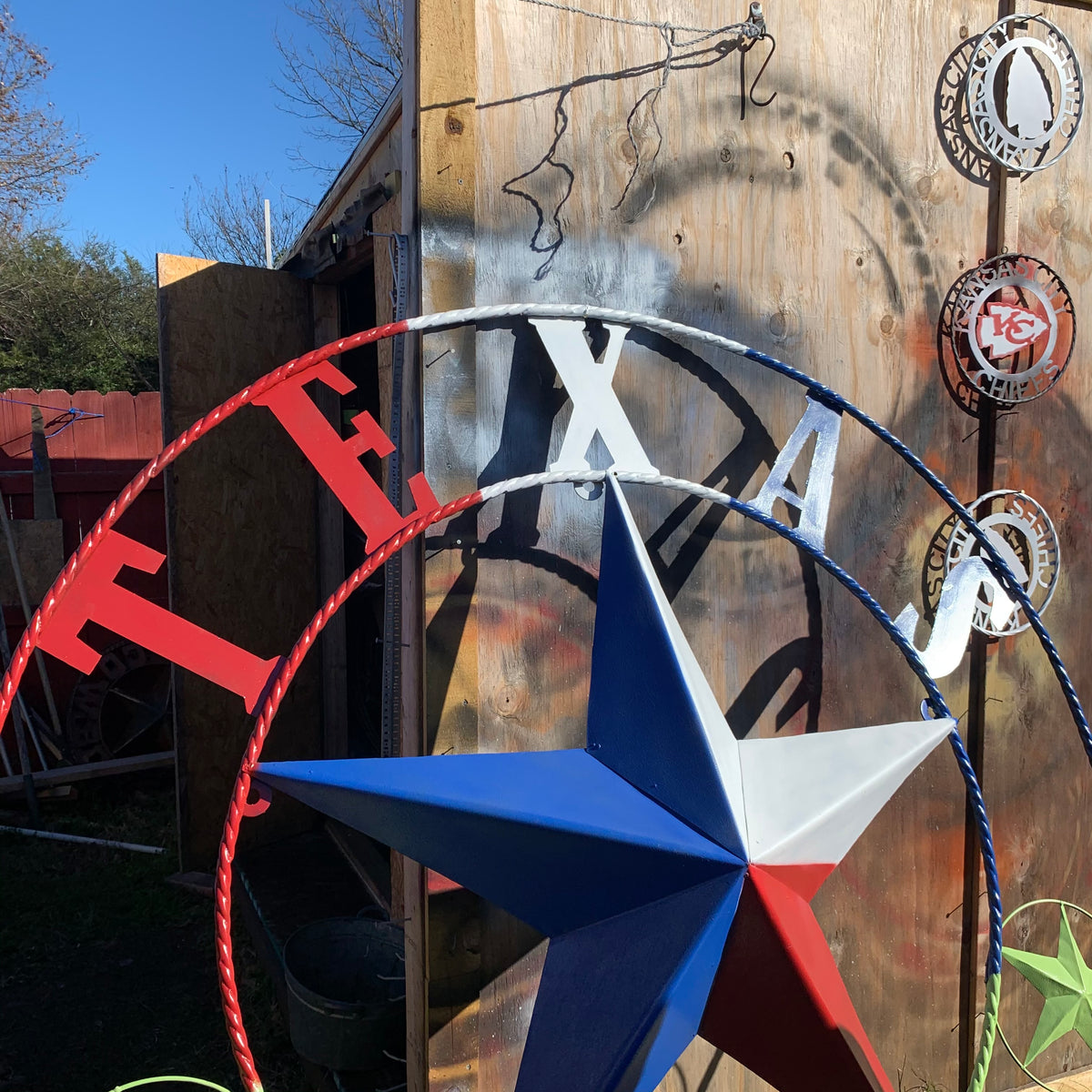 4,5,6 FOOT LARGE OVERSIZE CUSTOM NAME BARN METAL STAR 3d WITH TWISTED ROPE RING DESIGN METAL WALL ART WESTERN HOME DECOR VINTAGE RUSTIC BROWN NEW HANDMADE, 48",60",72" NEW HANDMADE