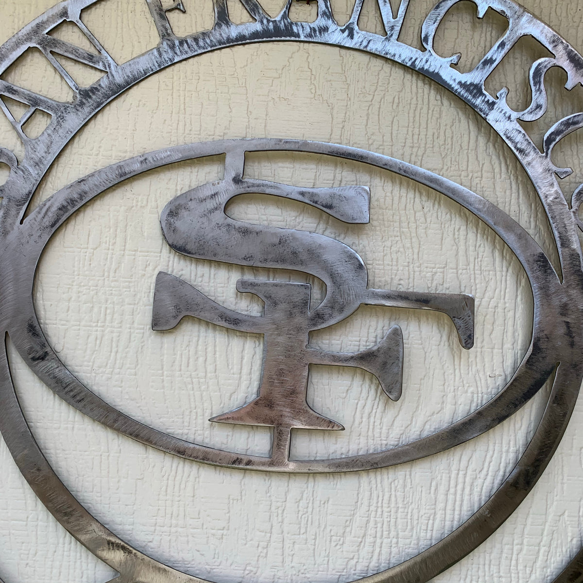 SAN FRANCISCO 49ERS METAL CUSTOM VINTAGE RAW METAL CRAFT TEAM SIGN HANDMADE 12",18",24",32",36",40",50"