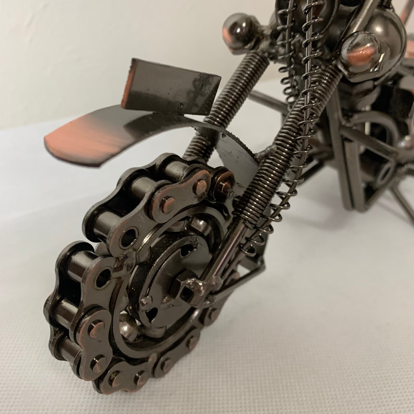 12" HARLEY STYLE MOTORCYCLE METAL COPPER ART WESTERN BAR DECOR NEW
