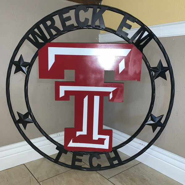 TEXAS TECH METAL COLLEGE WESTERN HOME DECOR WALL ART BRAND NEW