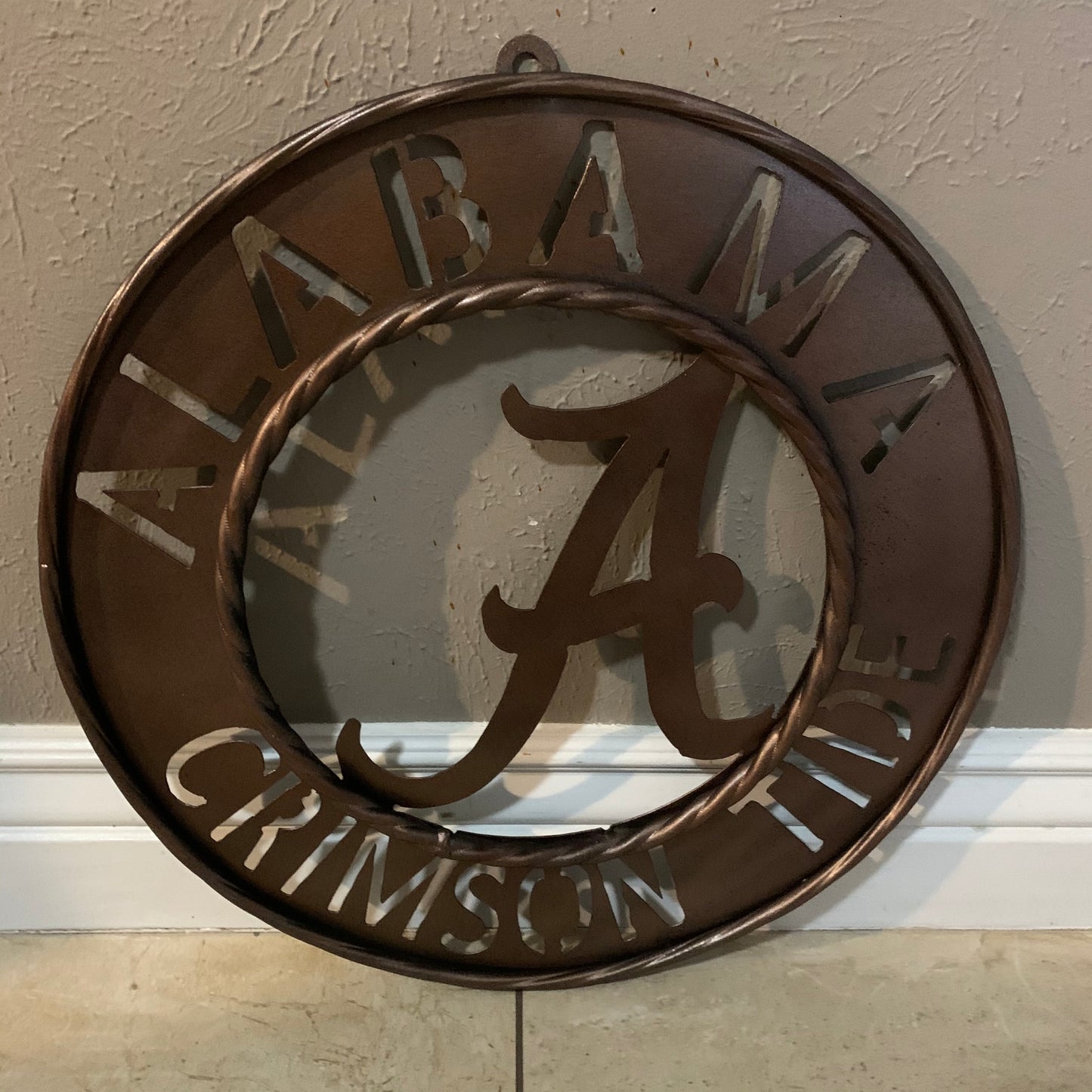 ALABAMA CRIMSON TIDE WIDE BAND RING CUSTOM METAL VINTAGE CRAFT TEAM SIGN HANDMADE
