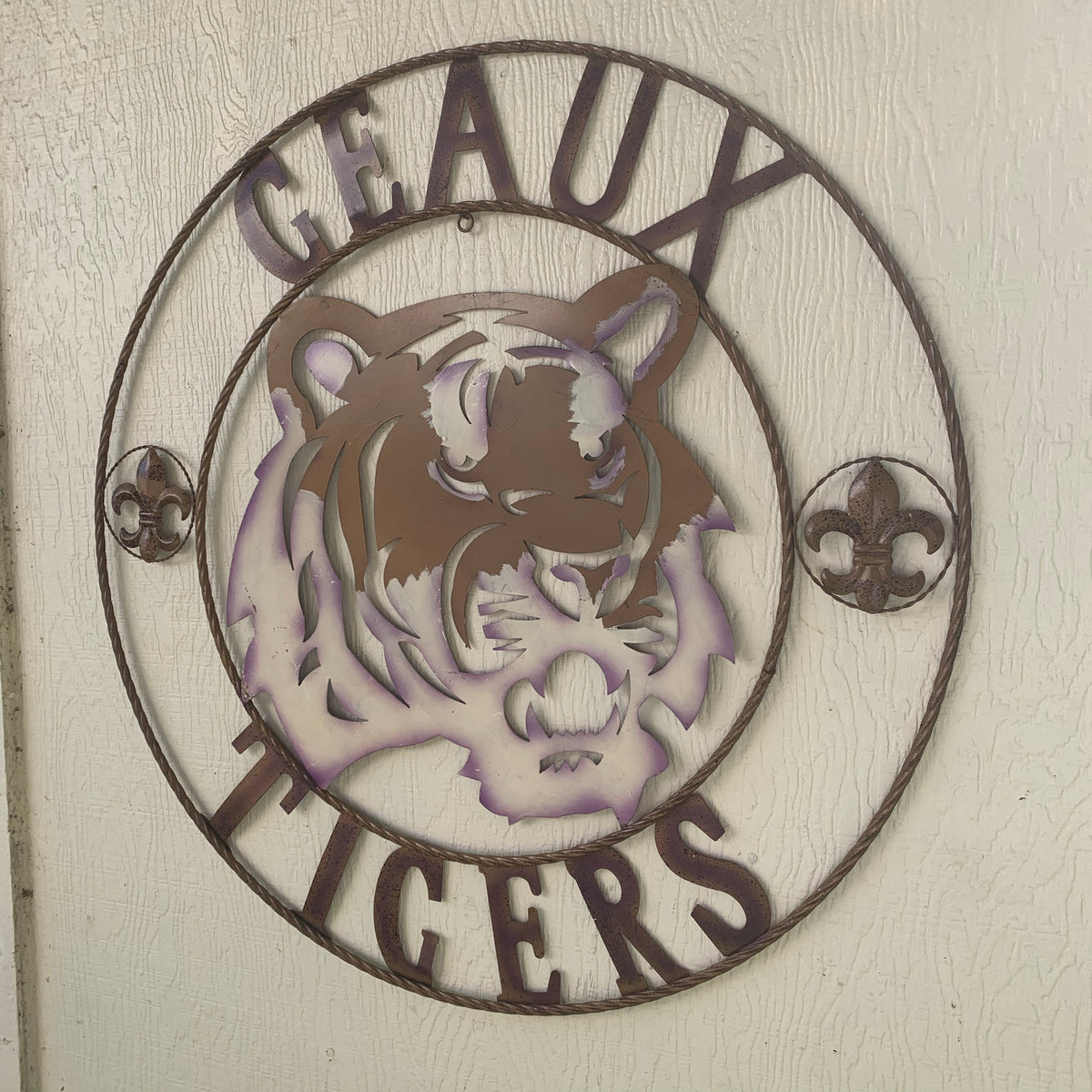 12",18", 24", 32", 36" GEAUX TIGERS CUSTOM METAL VINTAGE CRAFT SIGN TEAM HANDMADE