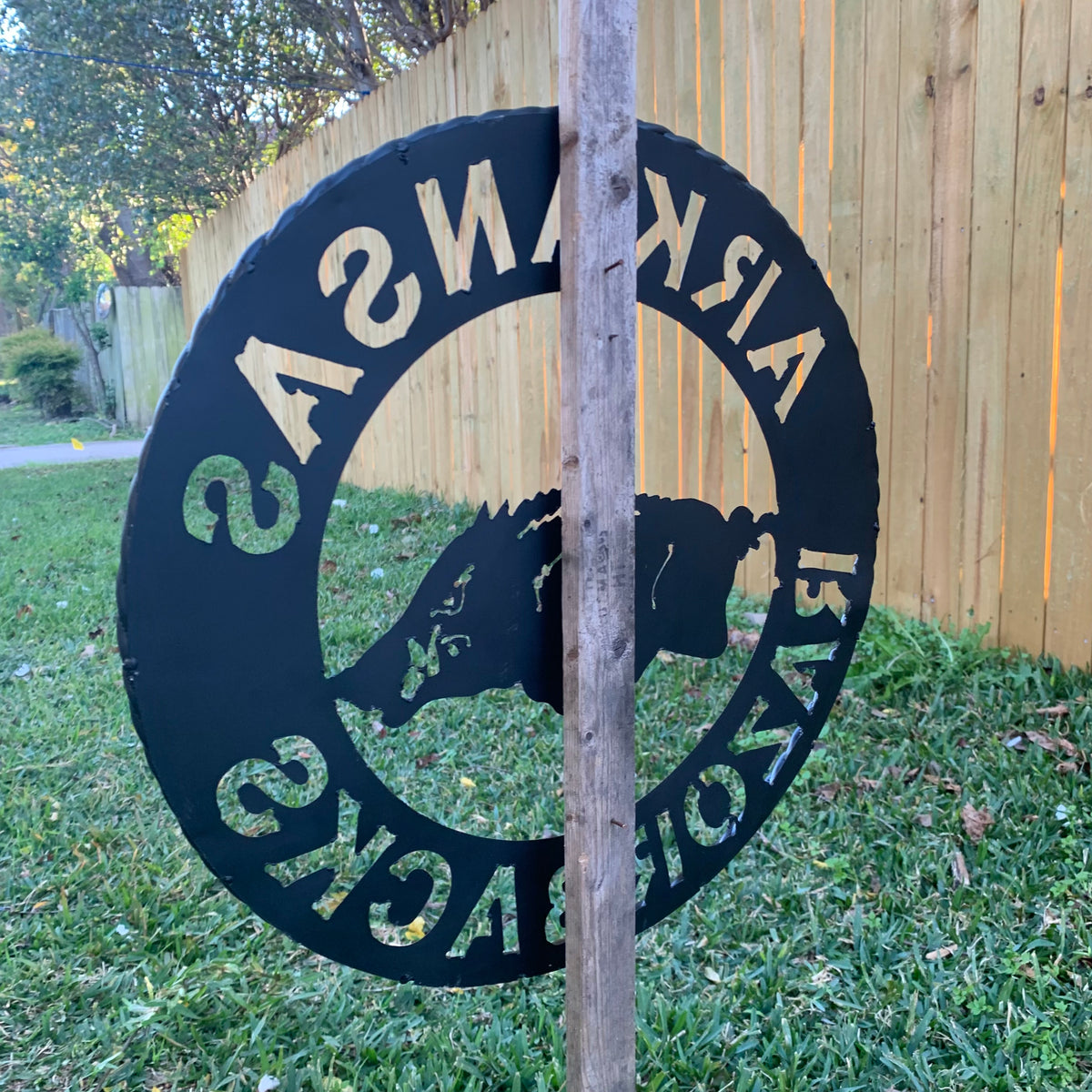 12", 18", 24", 32" ARKANSAS RAZORBACKS CUSTOM METAL VINTAGE CRAFT WIDE BAND RING TEAM SIGN HANDMADE