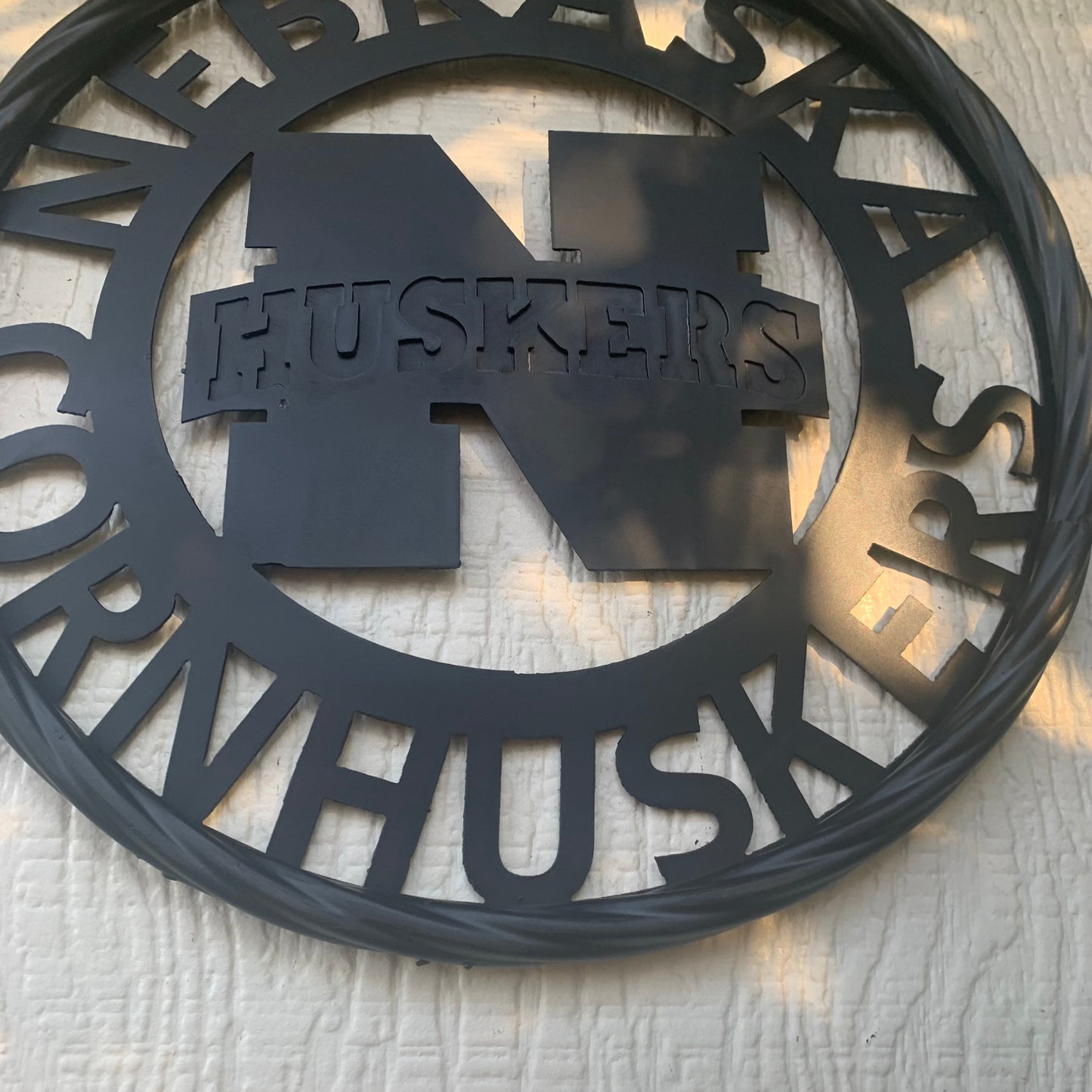 12" NEBRASKA HUSKERS BLACK METAL CUSTOM VINTAGE CRAFT TEAM SIGN