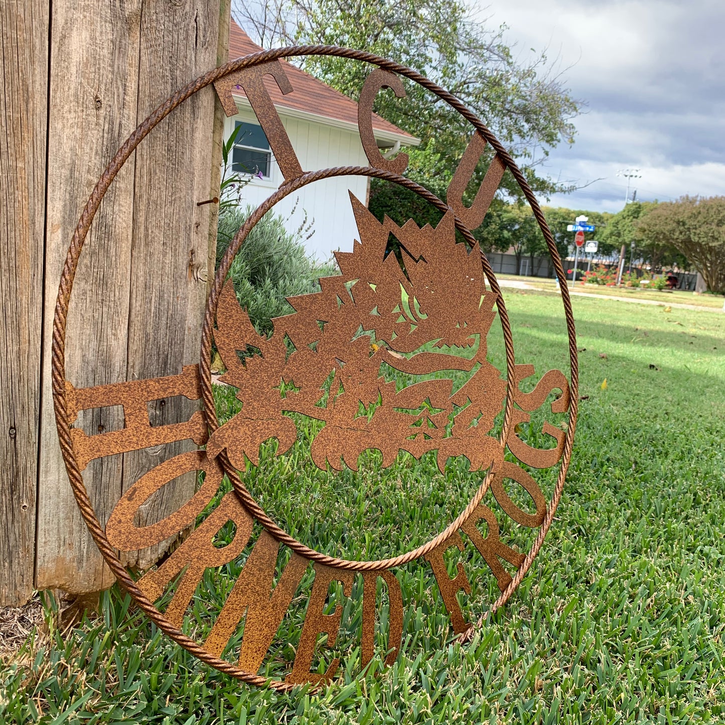 12", 18", 24", 32" TCU HORNED FROGS CUSTOM VINTAGE CRAFT METAL TEAM SIGN HANDMADE