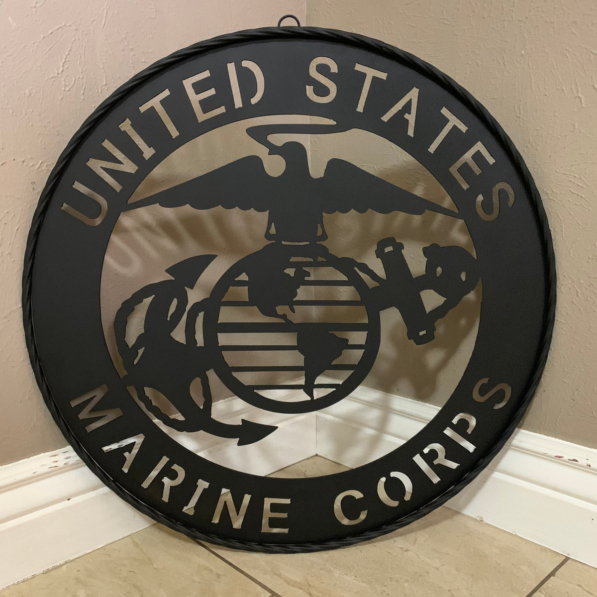 #EH10866 US MARINE CORPS 18",24",32" MILITARY LASERCUT CUSTOM BLACK METAL VINTAGE CRAFT SIGN WESTERN HOME DECOR HANDMADE