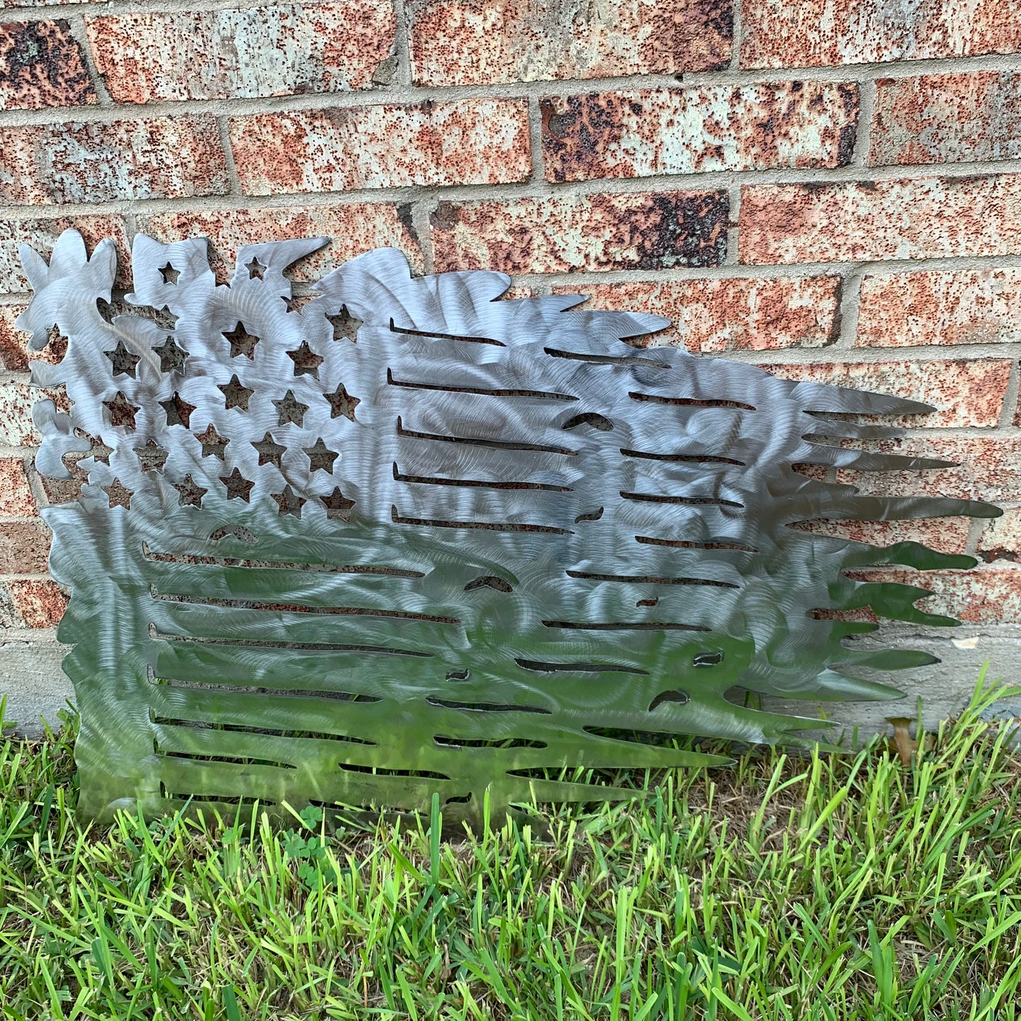 TATTERED USA AMERICAN FLAG RAW METAL LASERCUT HANDMADE WESTERN HOME DECOR BRAND NEW