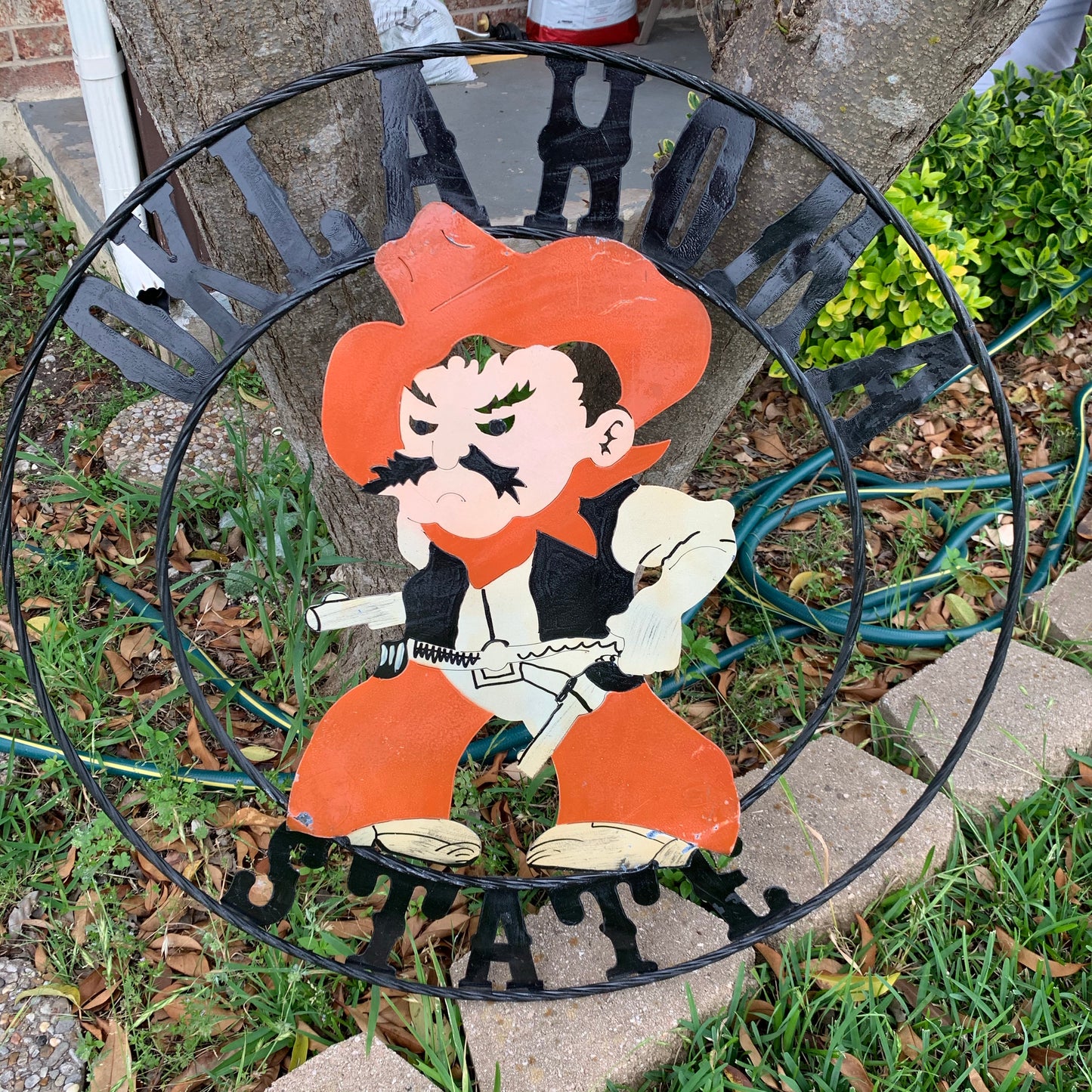 OSU OKLAHOMA STATE COWBOYS CUSTOM METAL VINTAGE CRAFT TEAM SIGN HANDMADE