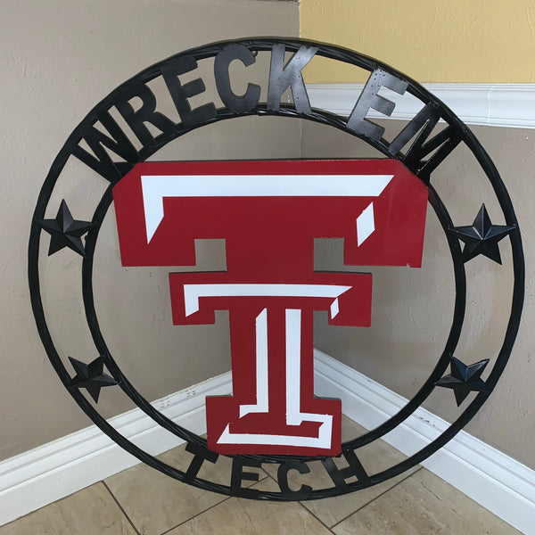 TEXAS TECH METAL COLLEGE WESTERN HOME DECOR WALL ART BRAND NEW