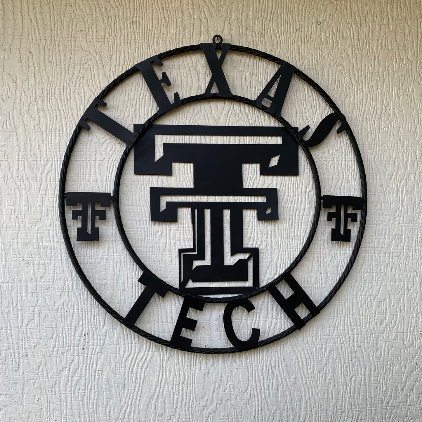 TEXAS TECH RUSTIC BLACK CUSTOM METAL VINTAGE CRAFT WESTERN HOME DECOR HANDMADE