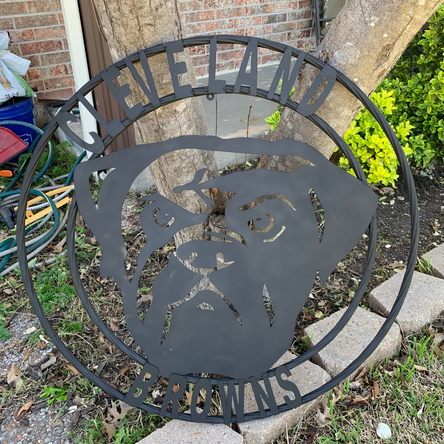 CLEVELAND BROWNS METAL CUSTOM VINTAGE CRAFT ART HANDMADE RUSTIC BLACK