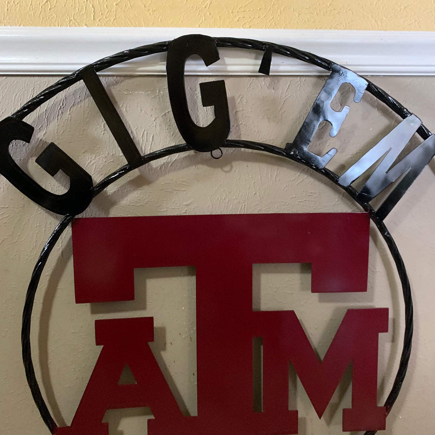 GIGEM AGGIES CUSTOM METAL VINTAGE CRAFT SIGN TEAM WESTERN HOME DECOR HANDMADE