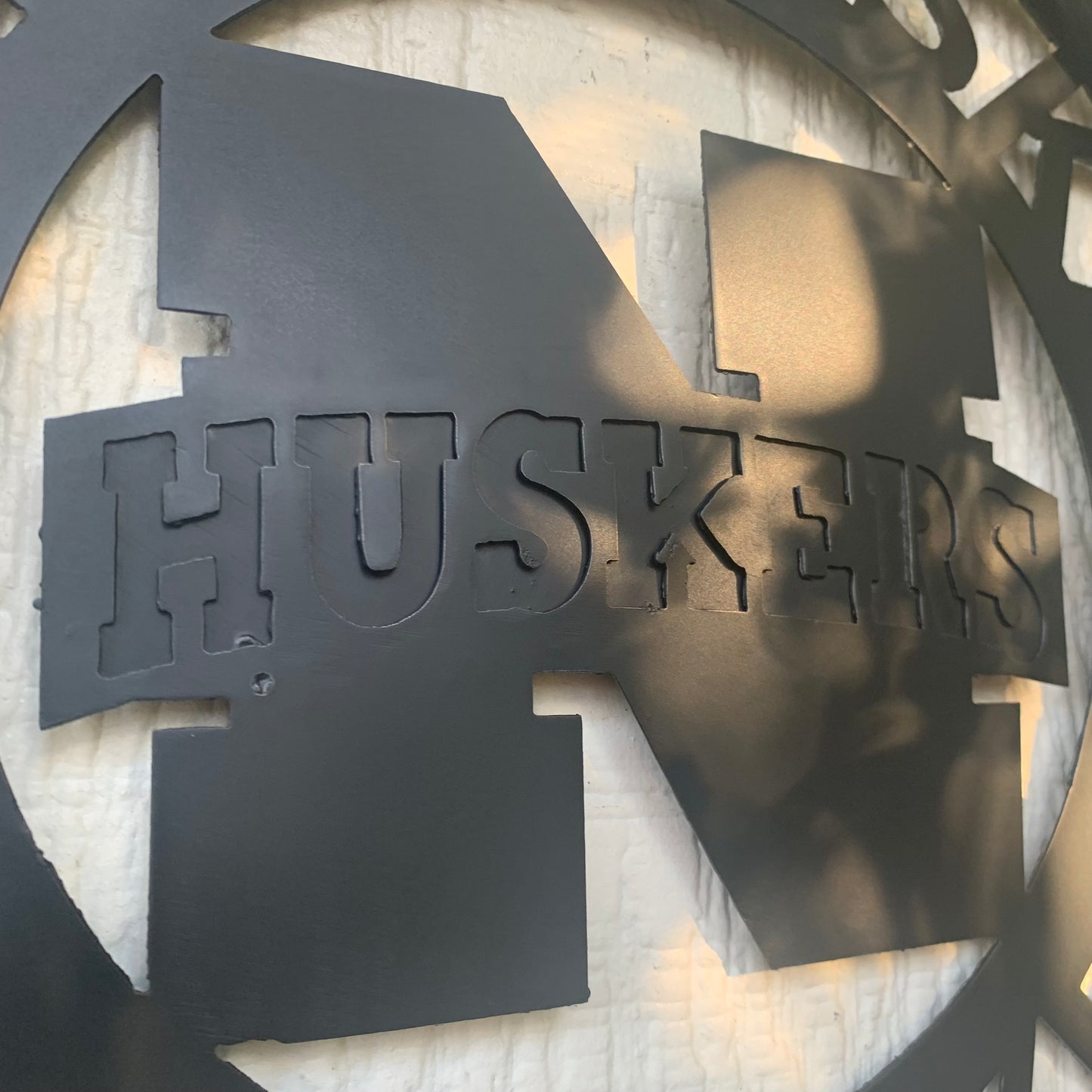 12" NEBRASKA HUSKERS BLACK METAL CUSTOM VINTAGE CRAFT TEAM SIGN