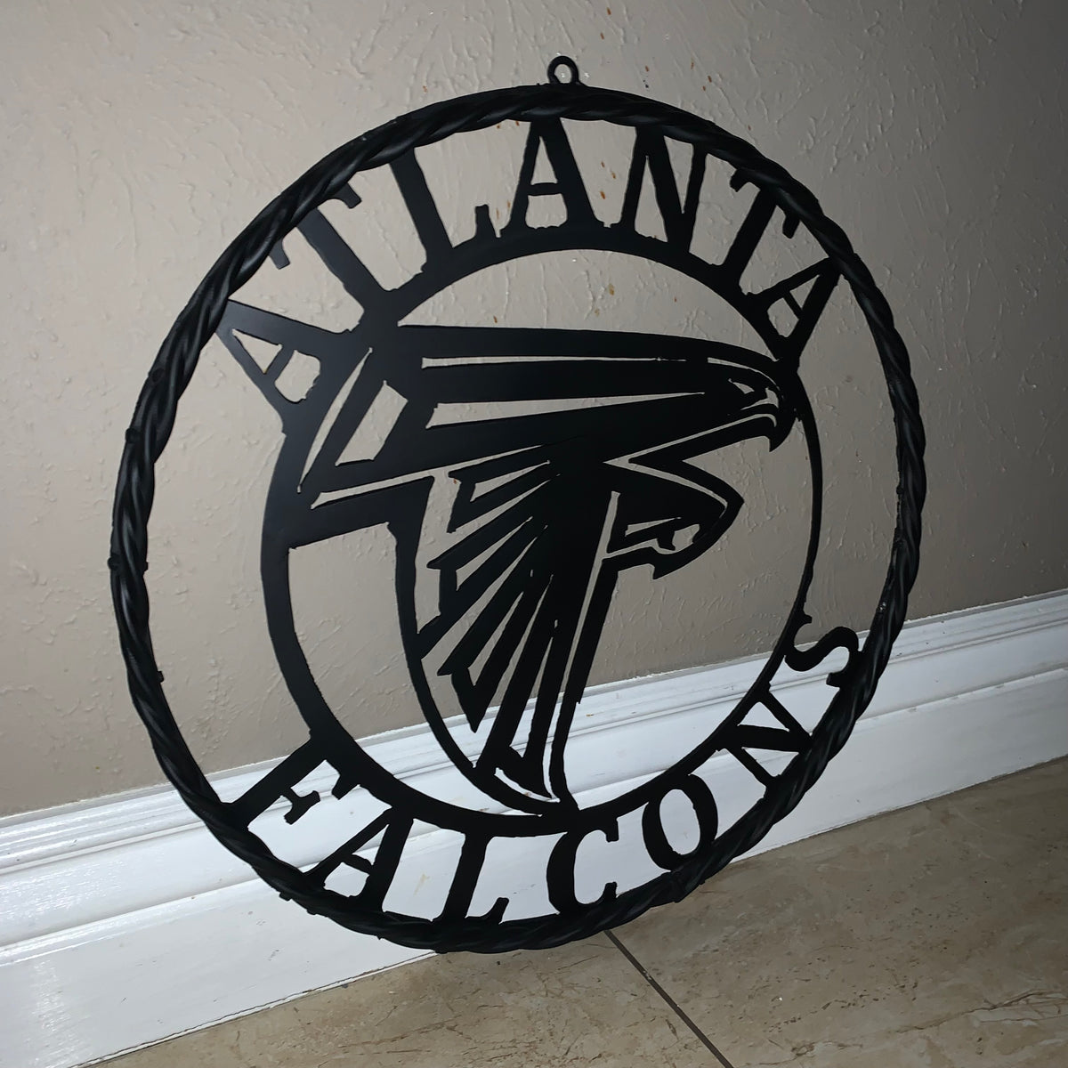 12",18",24",32",36" ATLANTA FALCONS BLACK METAL CUSTOM METAL VINTAGE CRAFT SIGN FOOTBALL TEAM WESTERN HOME DECOR HANDMADE