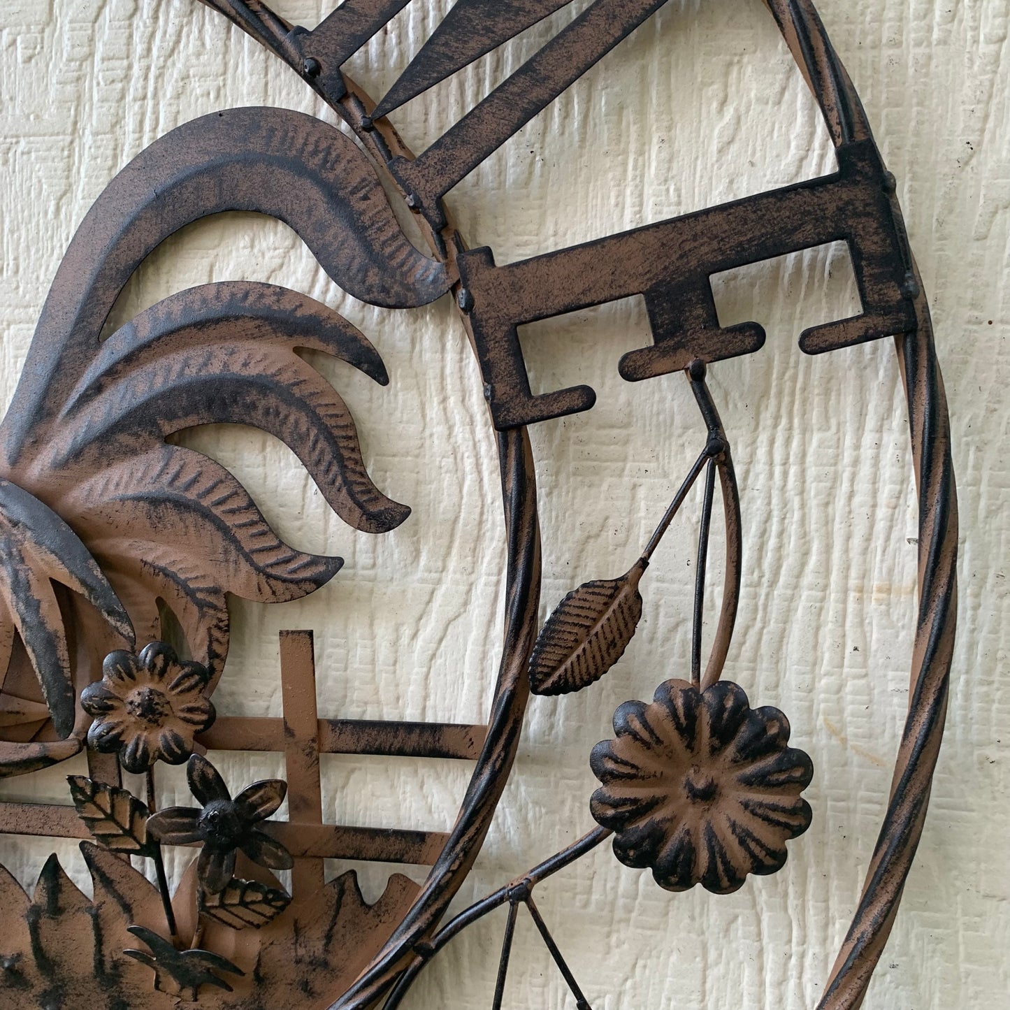 #EH11437 ROOSTER WELCOME 24" SCROLL ART METAL SIGN WESTERN HOME DECOR NEW