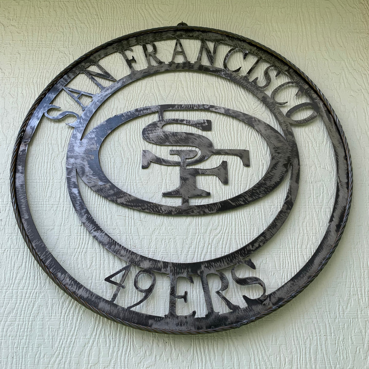 SAN FRANCISCO 49ERS METAL CUSTOM VINTAGE RAW METAL CRAFT TEAM SIGN HANDMADE 12",18",24",32",36",40",50"