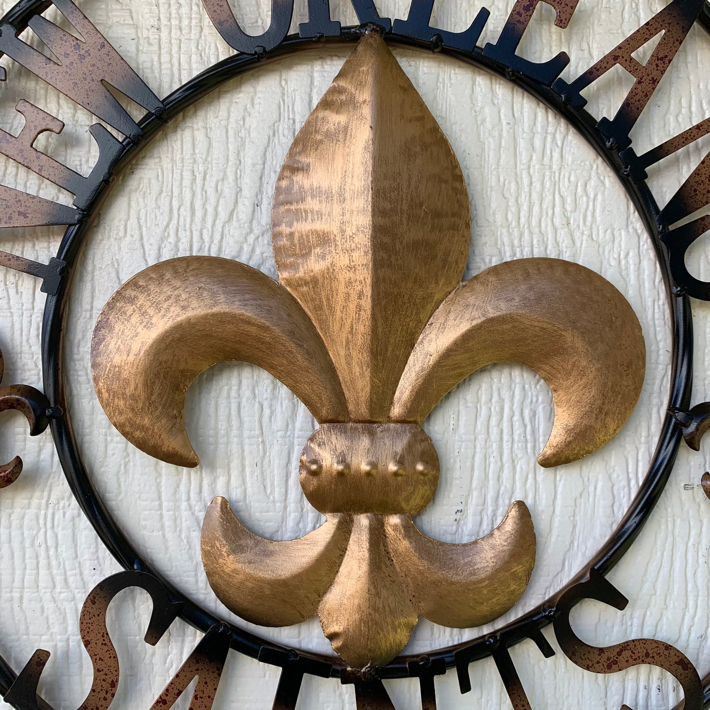 NEW ORLEANS SAINTS METAL SIGN WALL ART WESTERN HOME DECOR GOLD & BLACK HANDMADE #EH10272