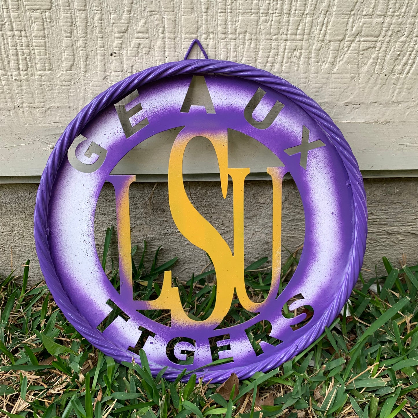 12",18",24",32" LSU GEAUX TIGERS CUSTOM METAL VINTAGE CRAFT SIGN TEAM WALL ART WESTERN HOME DECOR