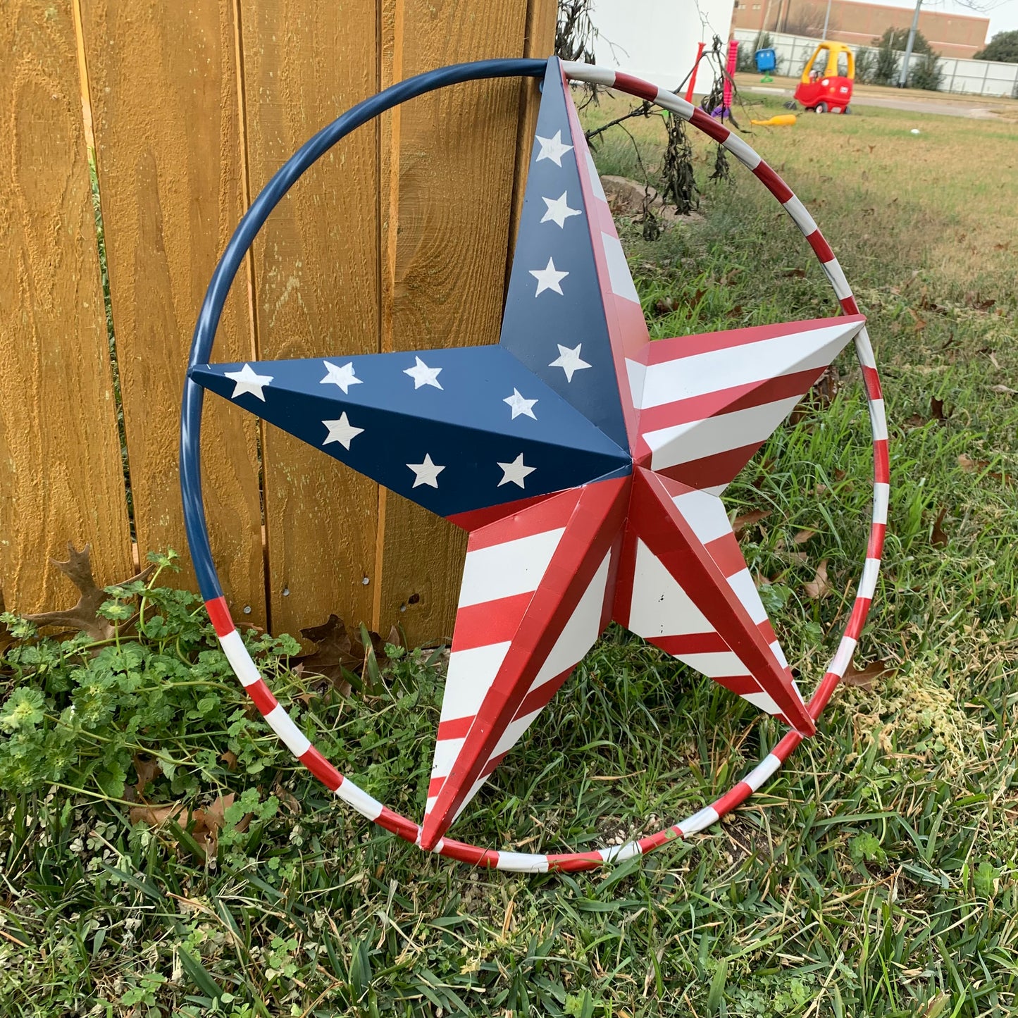 PEACE STAR METAL RED WHT BLUE STAR WESTERN HOME DECOR HANDMADE 12",16",24",32"36",38",40",48"