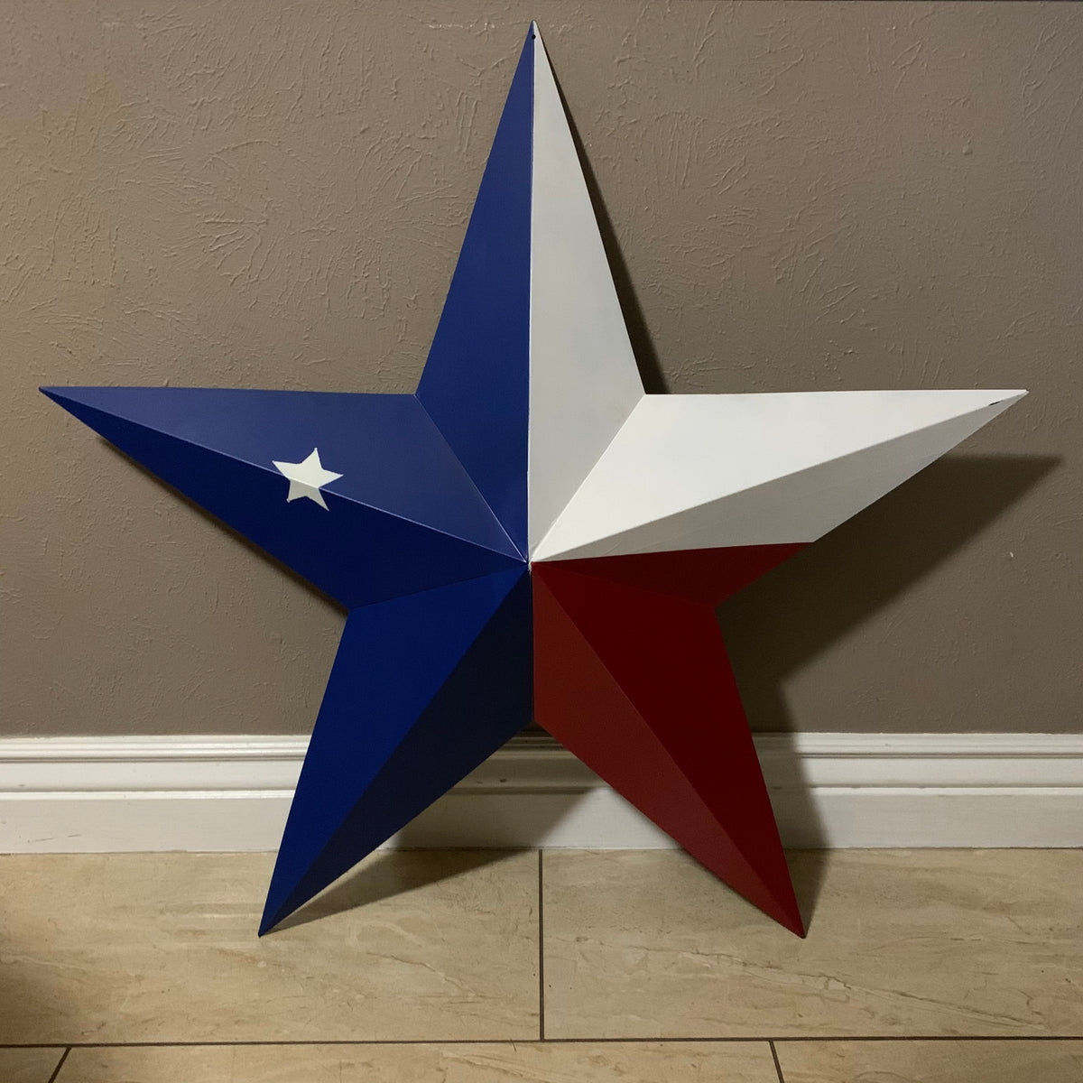 TEXAS FLAG STAR RED WHITE BLUE METAL BARN STAR METAL WALL ART WESTERN HOME DECOR 16",24",36", #EH13399