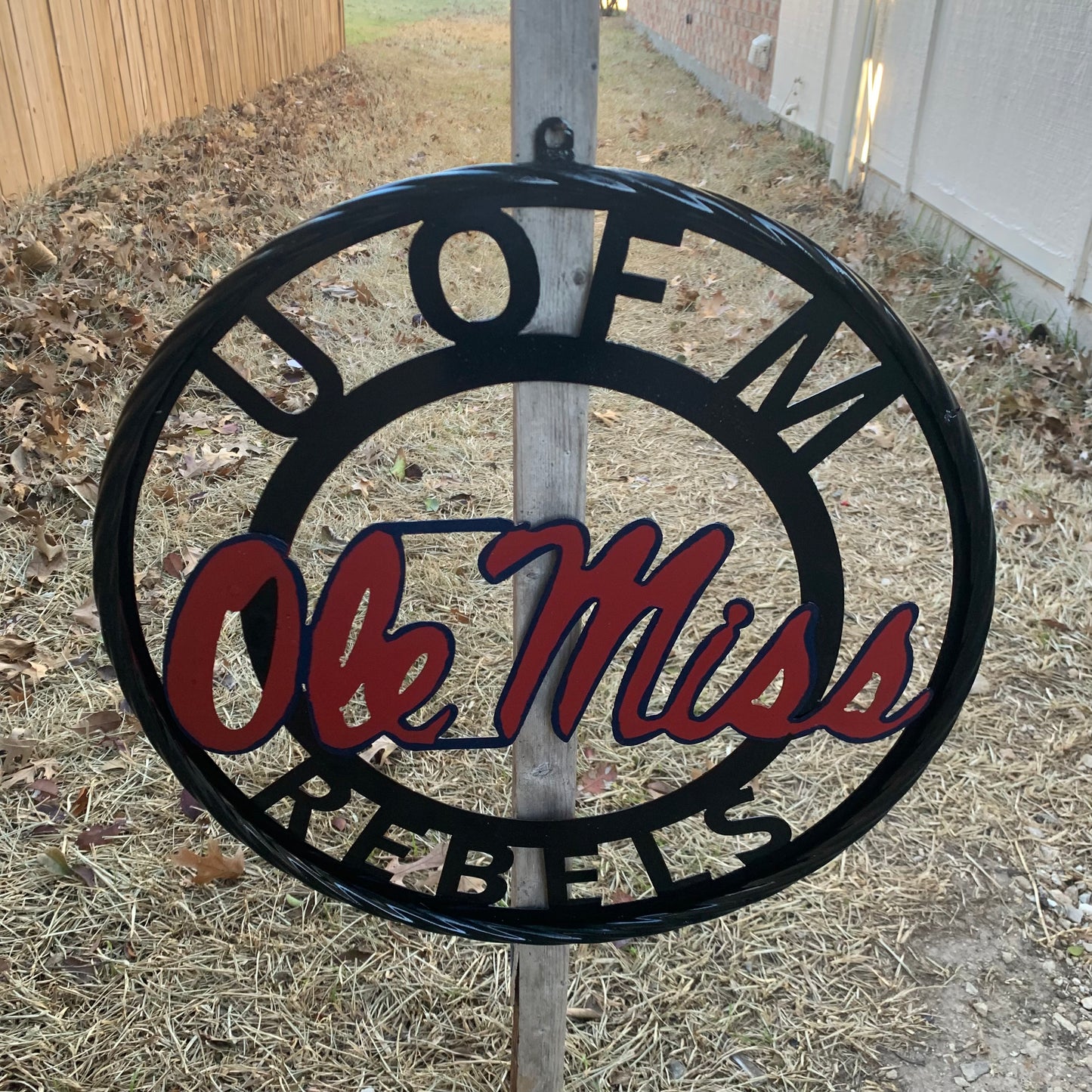 OLE MISS REBELS MISSISSIPPI CUSTOM METAL VINTAGE CRAFT TEAM SIGN WESTERN HOME DECOR HANDMADE
