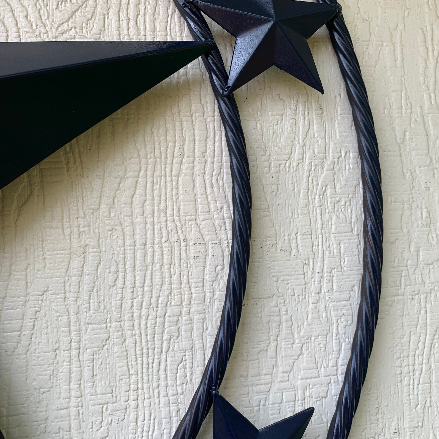 GOD BLESS AMERICA NAVY BLUE METAL BARN STAR RING ART WESTERN HOME DECOR NEW-#EH10131