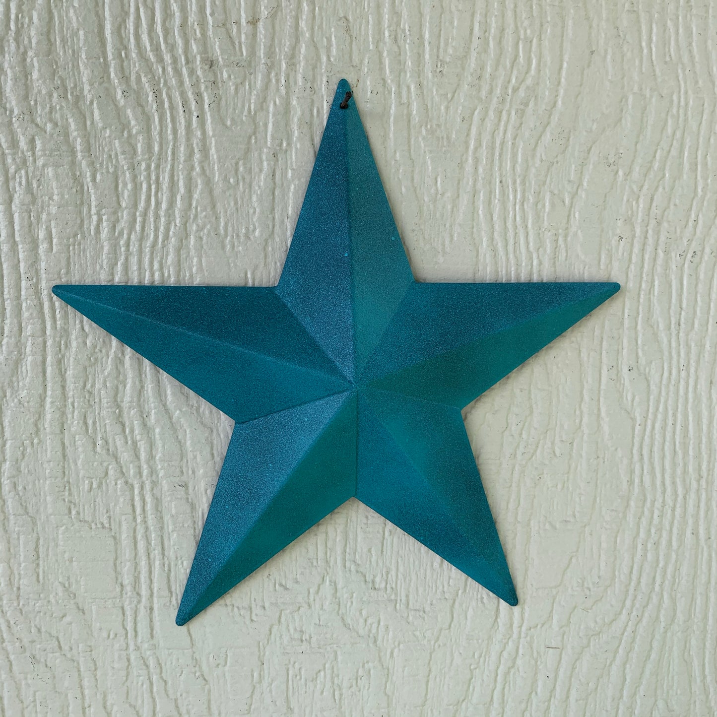 #EH10474 RUSTIC TURQUOISE DISTRESSED TWO TONE BARN METAL STAR WESTERN HOME DECOR ART NEW