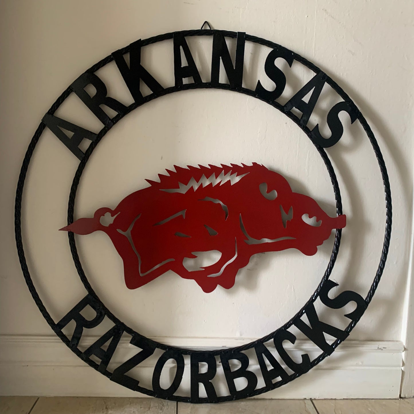 ARKANSAS RAZORBACKS CUSTOM METAL VINTAGE CRAFT SIGN TEAM WALL ART WESTERN HOME DECOR HANDAMADE