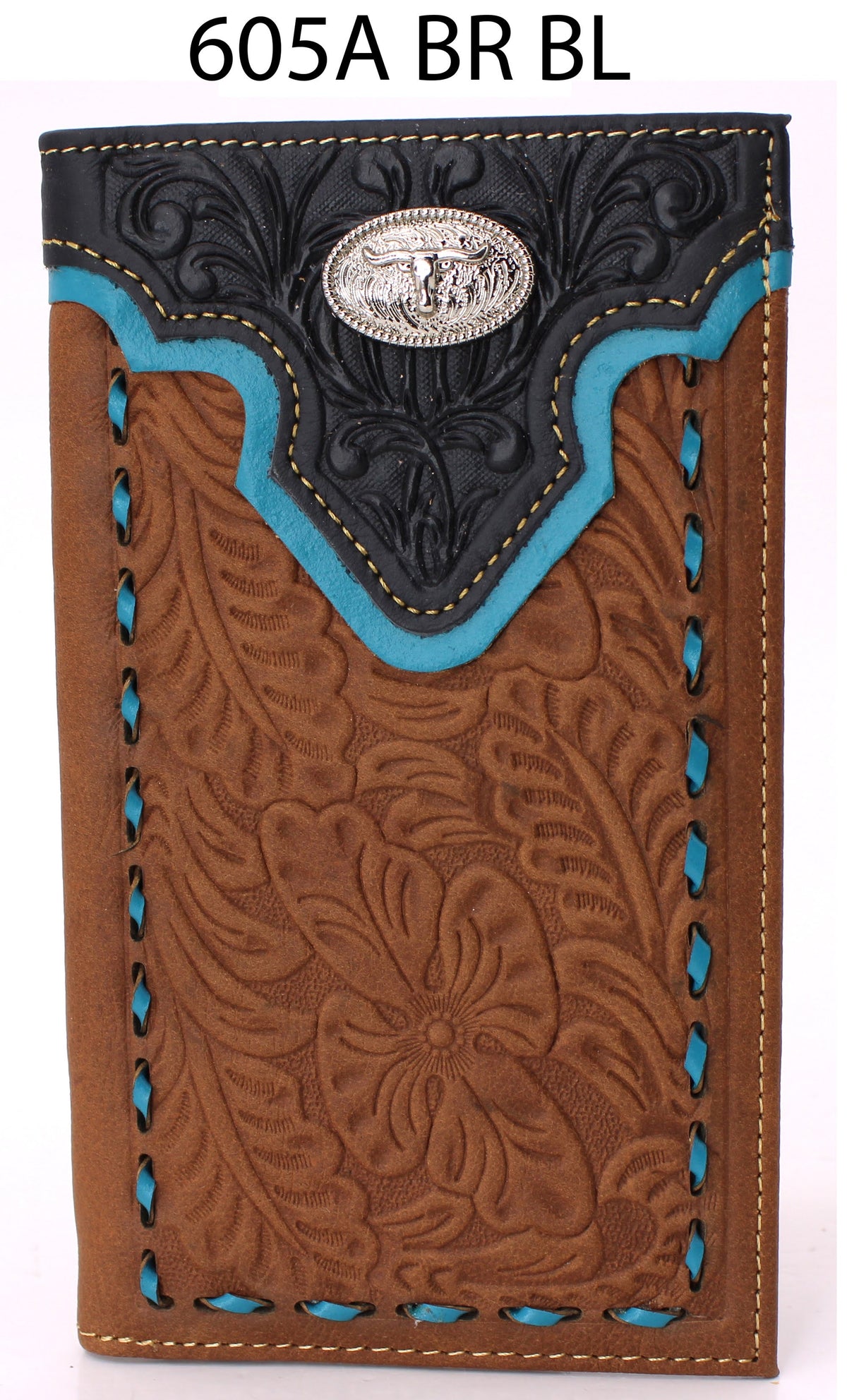 MEN'S GENUINE LEATHER CHECKBOOK WALLET WESTERN NEW