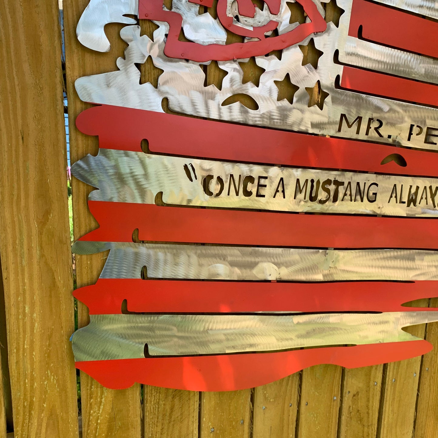CUSTOM NAME KANSAS CITY CHIEFS METAL TATTERED FLAG CUSTOM VINTAGE CRAFT WALL ART HANDMADE