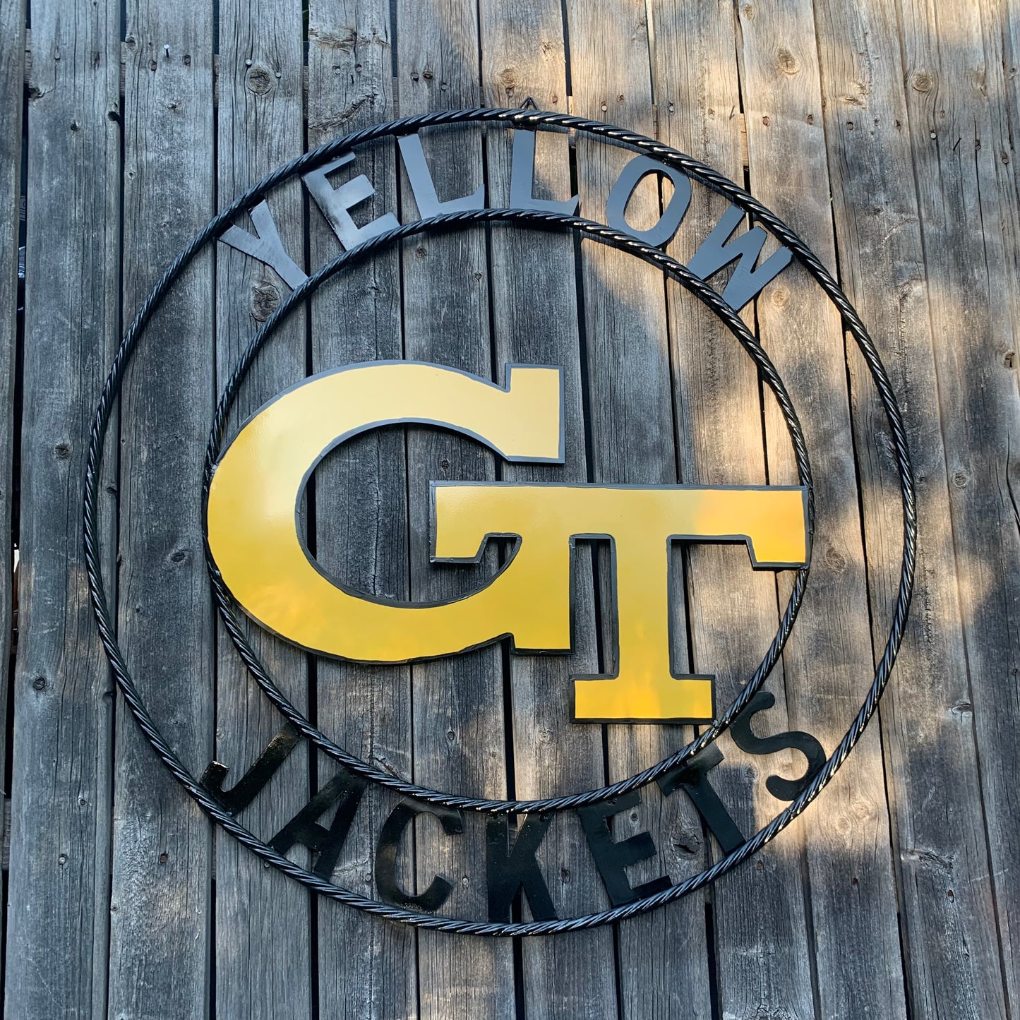 GEORGIA TECH YELLOW JACKETS CUSTOM METAL VINTAGE CRAFT SIGN TEAM WALL ART WESTERN HOME DECOR HANDMADE 12",18",24",32",36"