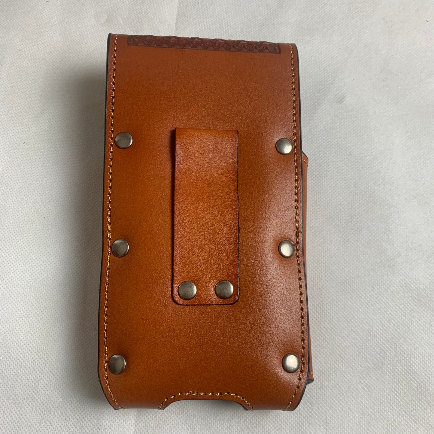 #LG2004  7.5" HORSE TAN BROWN LEATHER POUCH EXTRA LARGE  BELT LOOP HOLSTER CELL PHONE CASE UNIVERSAL OVERSIZE
