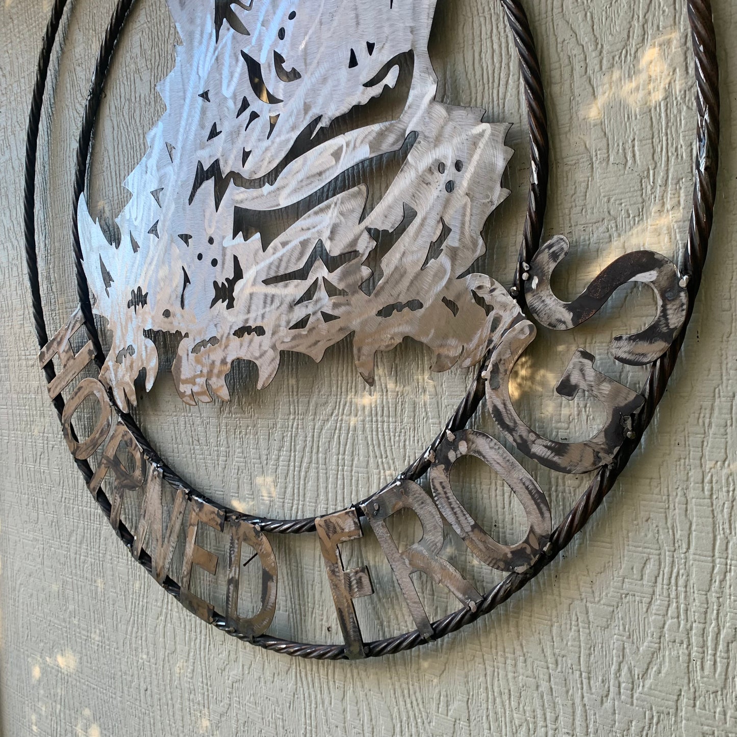 18",24",32" TCU HORNED FROGS RAW METAL CUSTOM VINTAGE CRAFT TEAM SIGN HANDMADE