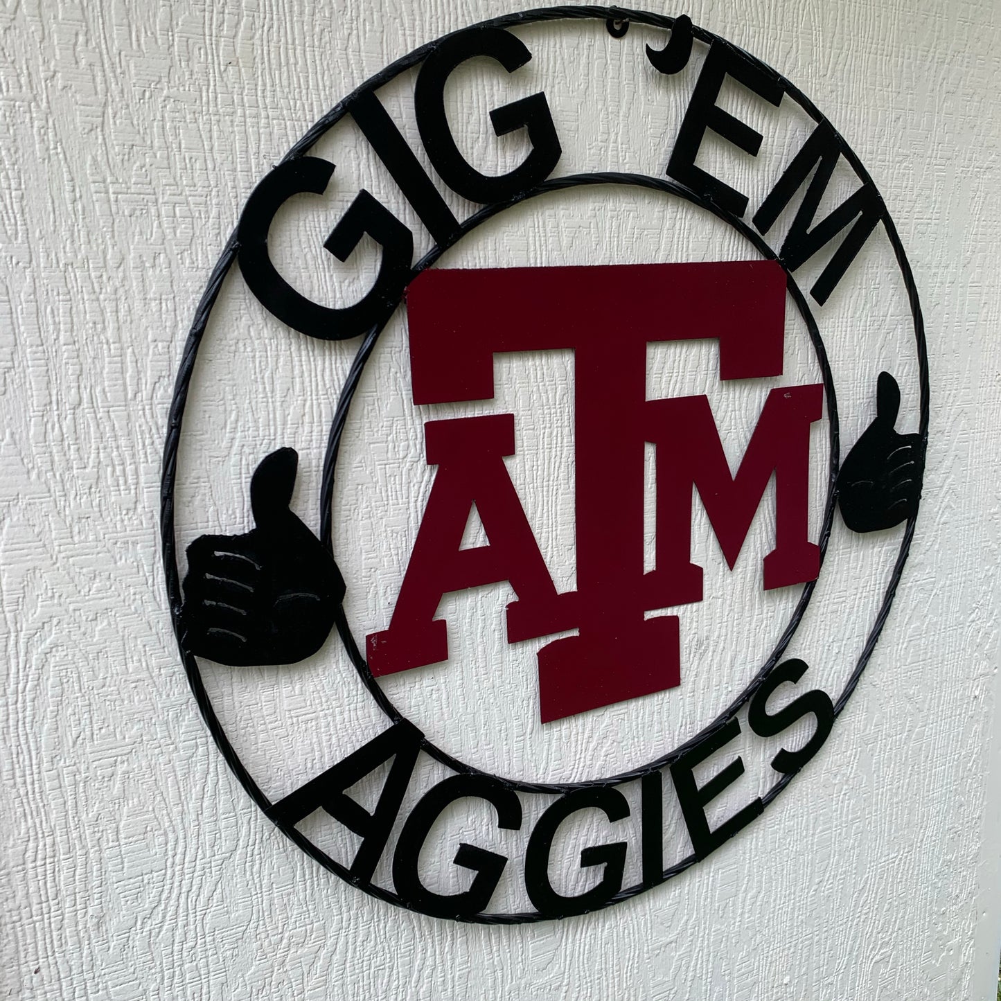 GIGEM AGGIES TEXAS A&M CUSTOM METAL VINTAGE CRAFT TEAM SIGN WESTERN HOME DECOR HANDMADE