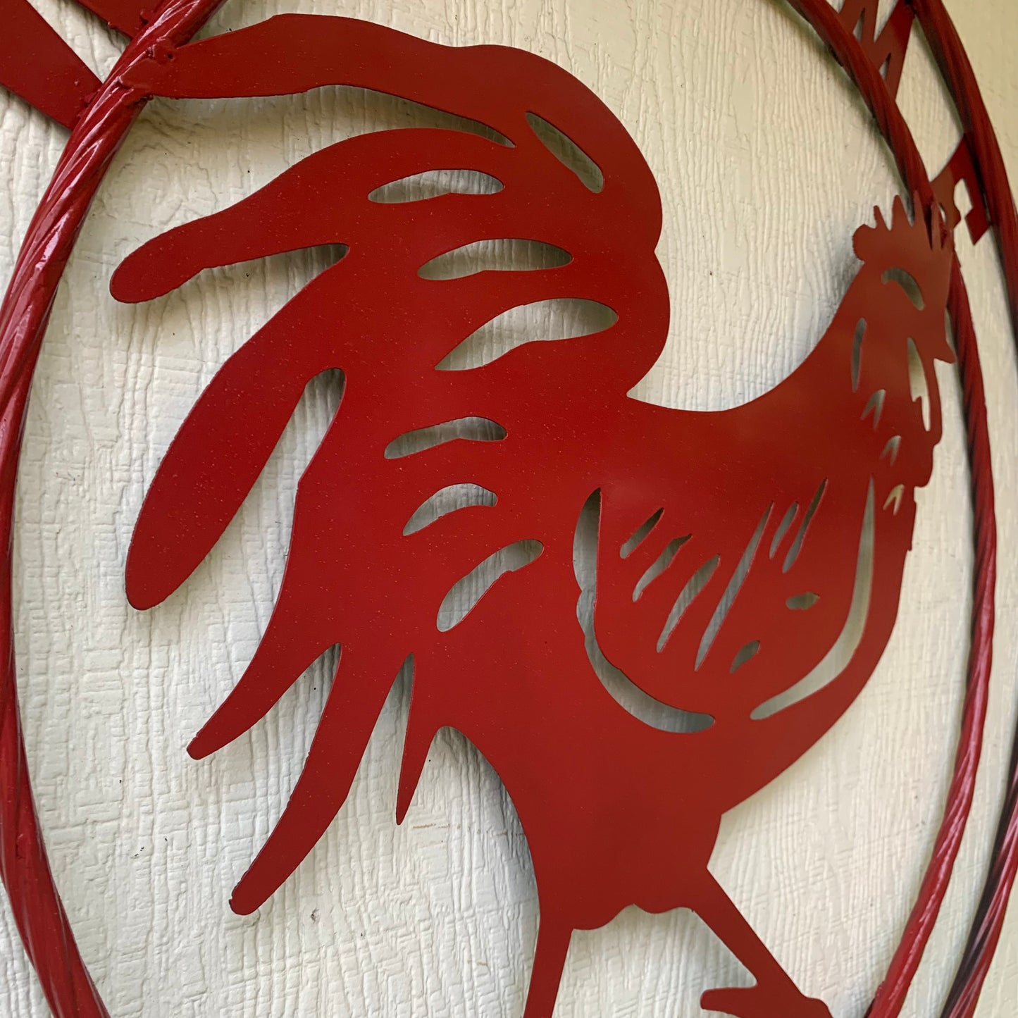 YOUR CUSTOM NAME RED ROOSTER LASERCUT METAL ART WITH RING DESIGN WESTERN METAL ANIMAL ART HOME WALL DECOR BRAND NEW