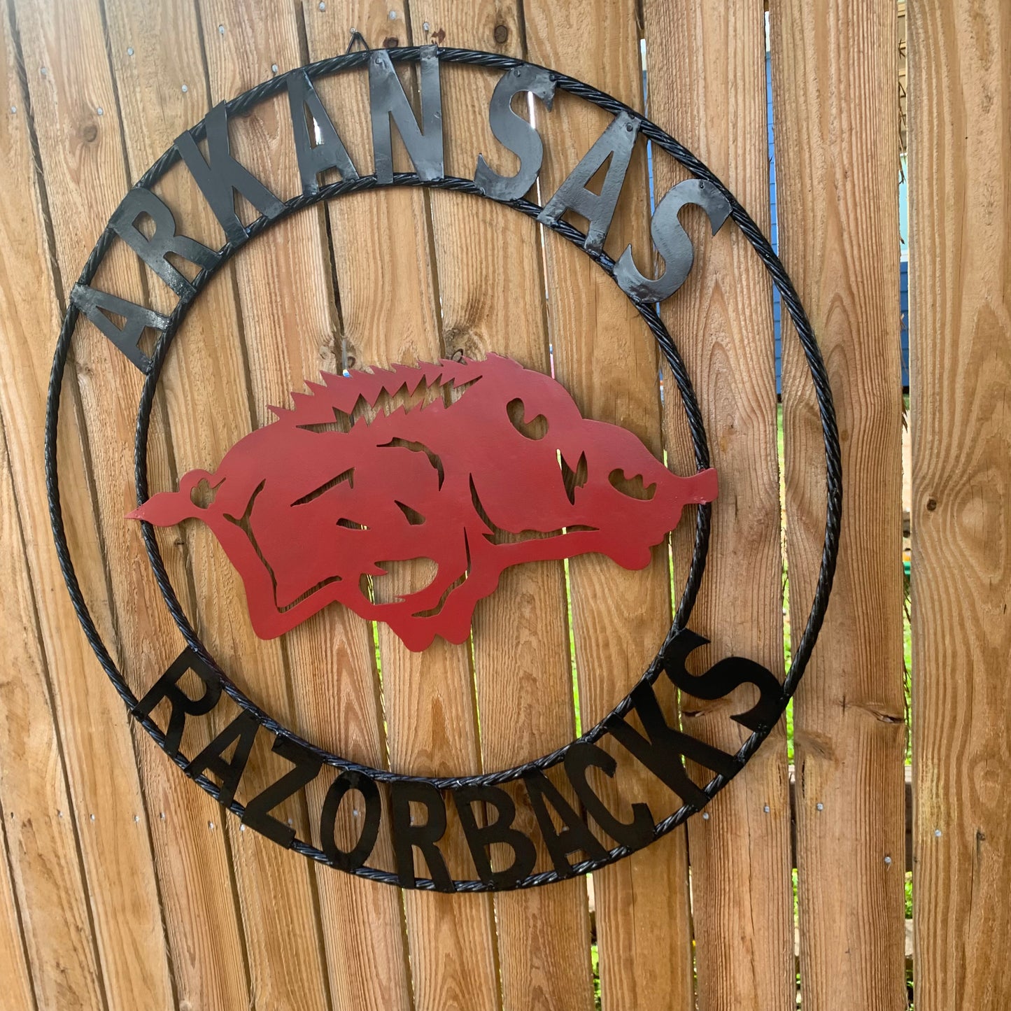 ARKANSAS RAZORBACKS CUSTOM METAL VINTAGE CRAFT SIGN TEAM WALL ART WESTERN HOME DECOR HANDAMADE