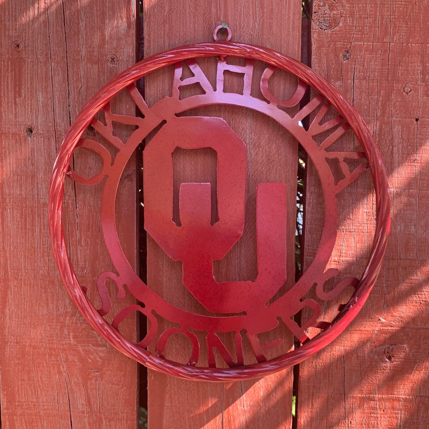 OU OKLAHOMA SOONERS RUSTIC RED METAL CUSTOM VINTAGE CRAFT WALL ART TEAM SIGN HANDMADE 12", 18", 24", 32"