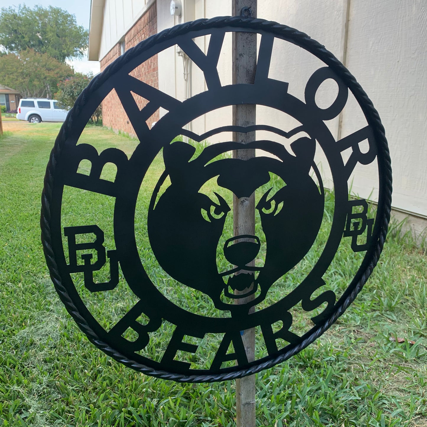 12", 18", 24", 32" BAYLOR BEARS ALL BLACK CUSTOM METAL VINTAGE TEAM SIGN WALL ART WESTERN HOME DECOR