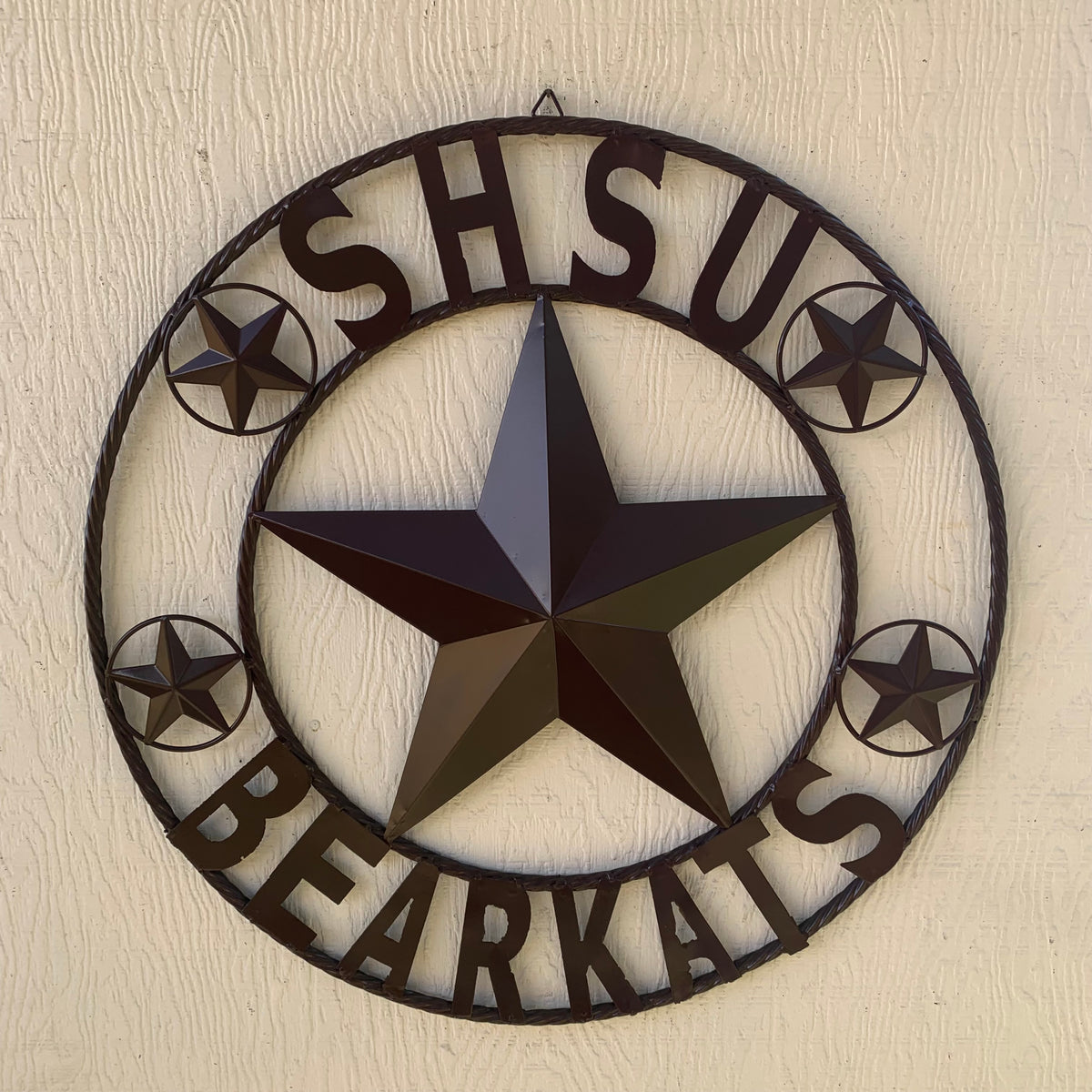 24",32" SHSU SAM HOUSTON BEARKATS RUSTIC DARK BROWN METAL CUSTOM VINTAGE CRAFT RUSTIC BROWN TEAM STAR HANDMADE
