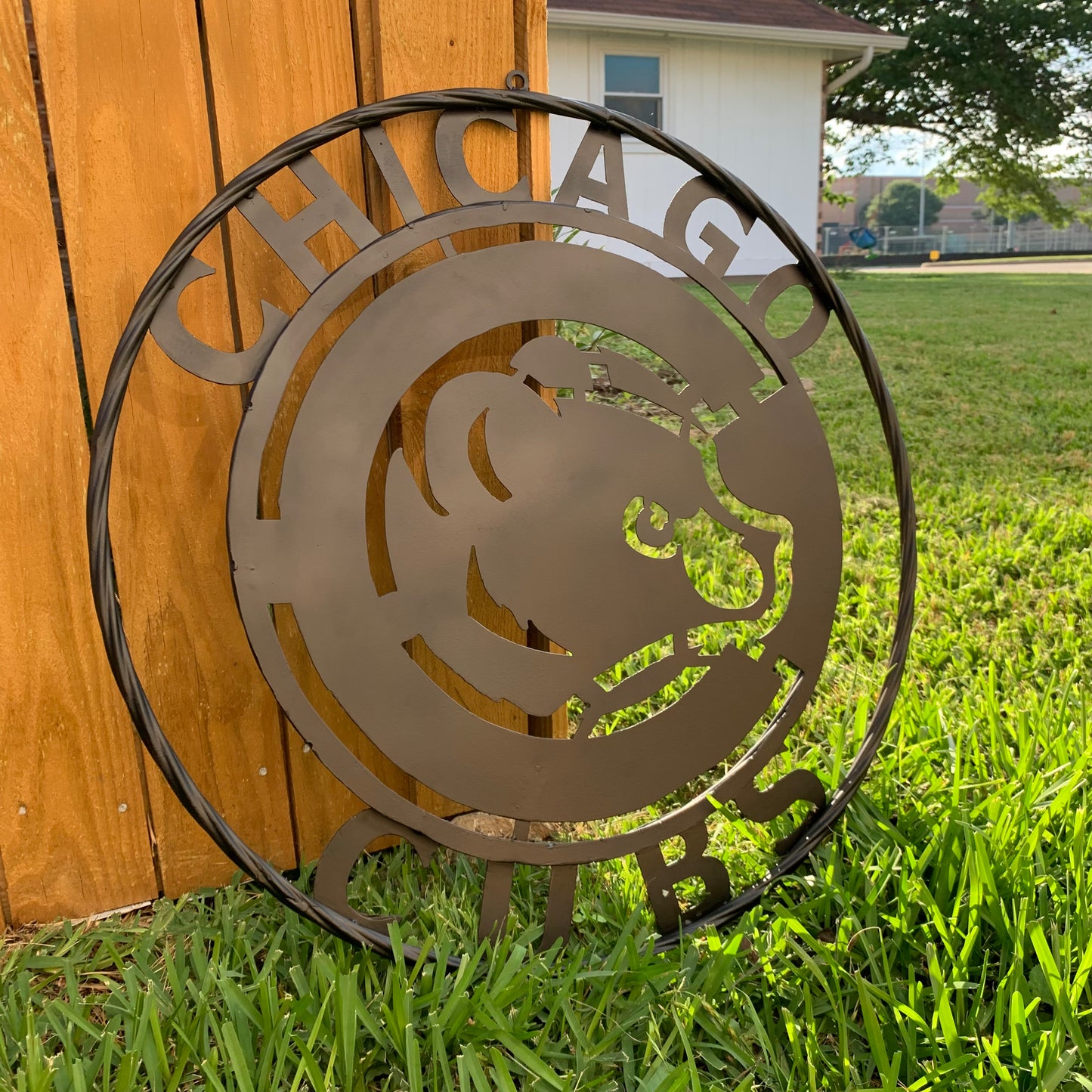 12", 18", 24", 32" CHICAGO CUBS CUSTOM BLACK & RAW METAL VINTAGE CRAFT TEAM SPORTS SIGN HANDMADE