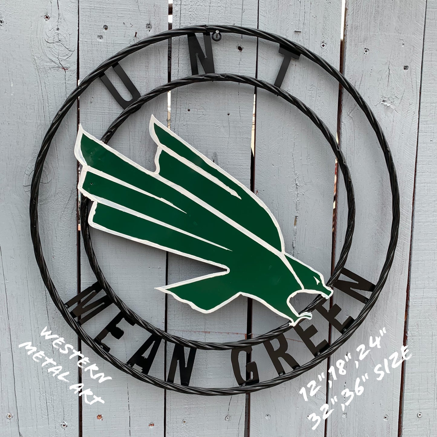 12",18",24",32",36" UNT MEAN GREEN CUSTOM METAL VINTAGE CRAFT SIGN TEAM HANDMADE