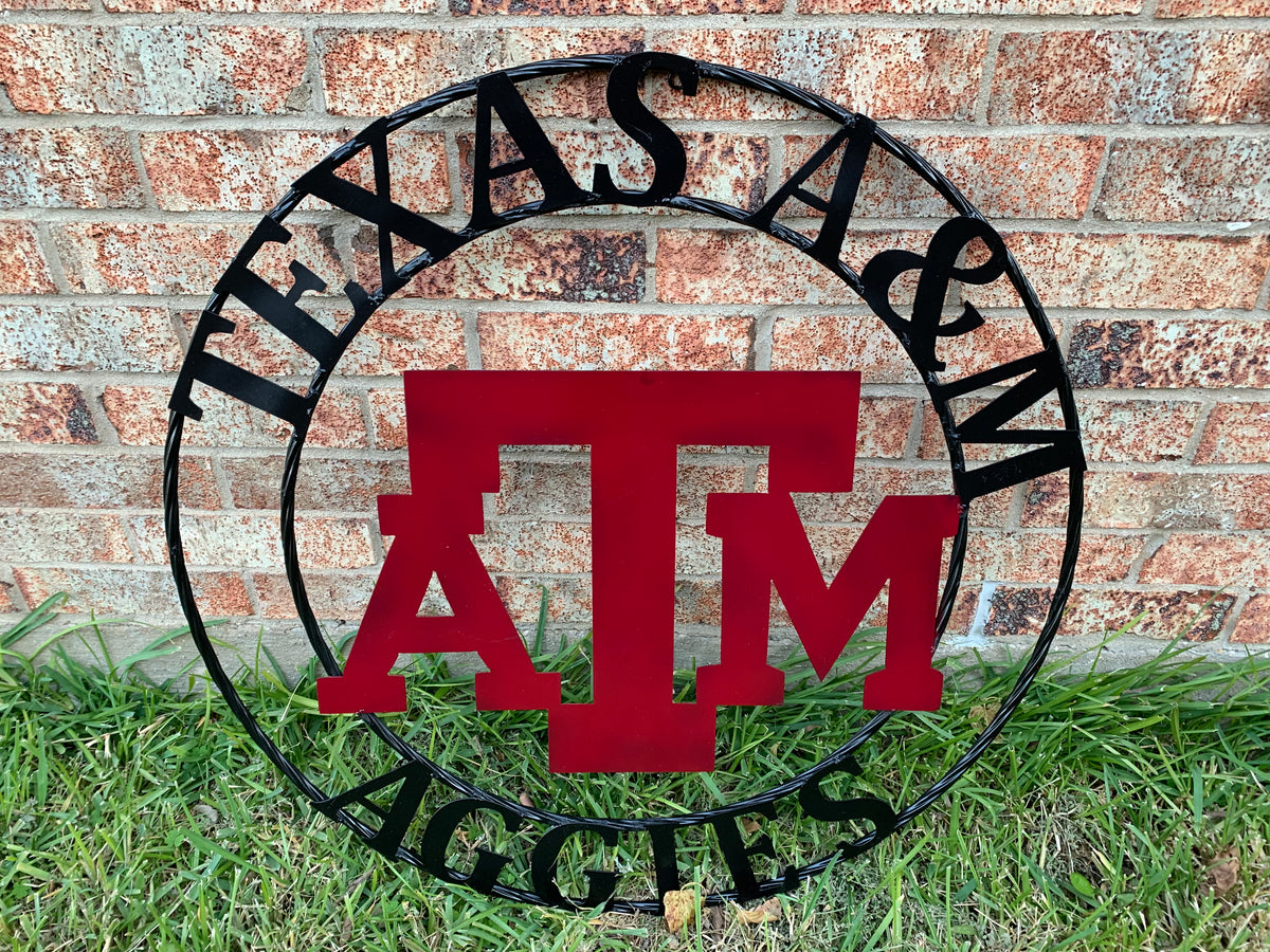 12", 18", 24", 32" TEXAS A&M METAL CUSTOM VINTAGE CRAFT WALL ART TEAM SIGN HANDMADE