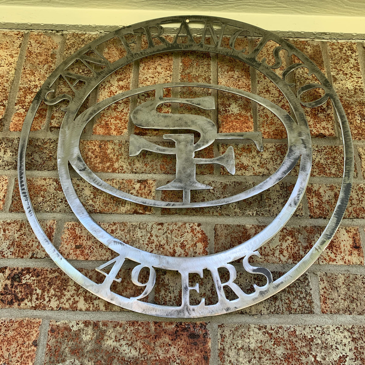 SAN FRANCISCO 49ERS METAL CUSTOM VINTAGE RAW METAL CRAFT TEAM SIGN HANDMADE 12",18",24",32",36",40",50"